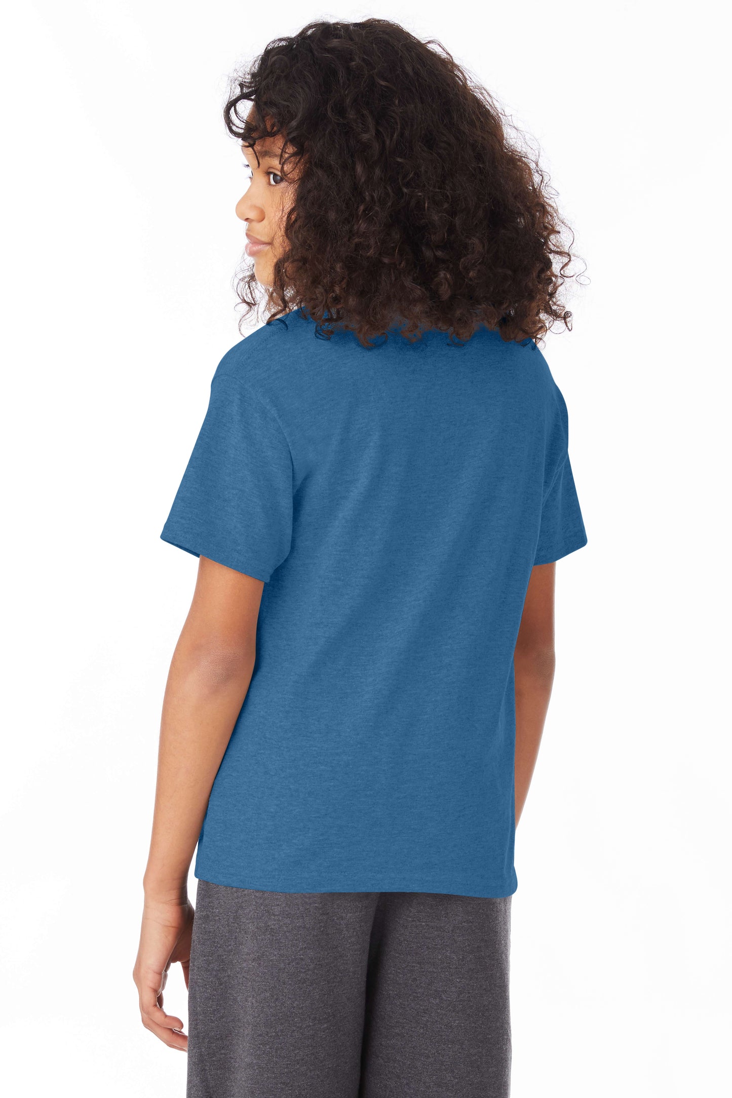 Youth 50/50 Ecosmart® Short Sleeve Tee - Heather Blue