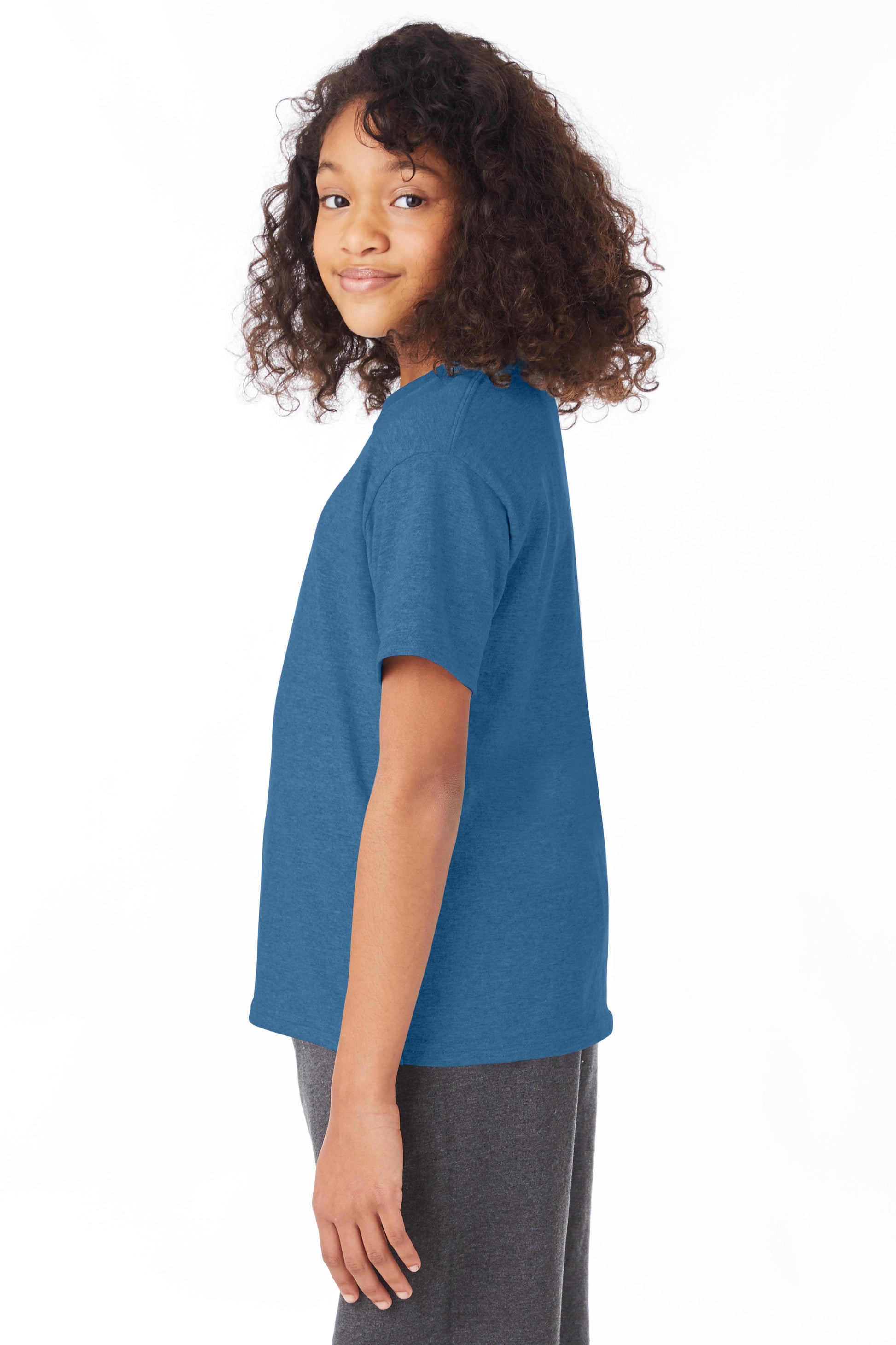 Youth 50/50 Ecosmart® Short Sleeve Tee - Heather Blue