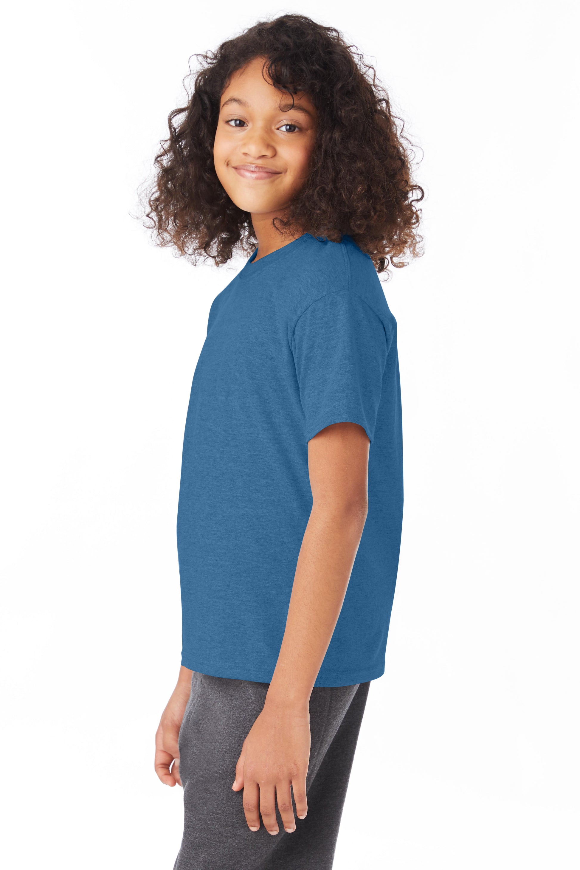Youth 50/50 Ecosmart® Short Sleeve Tee - Heather Blue