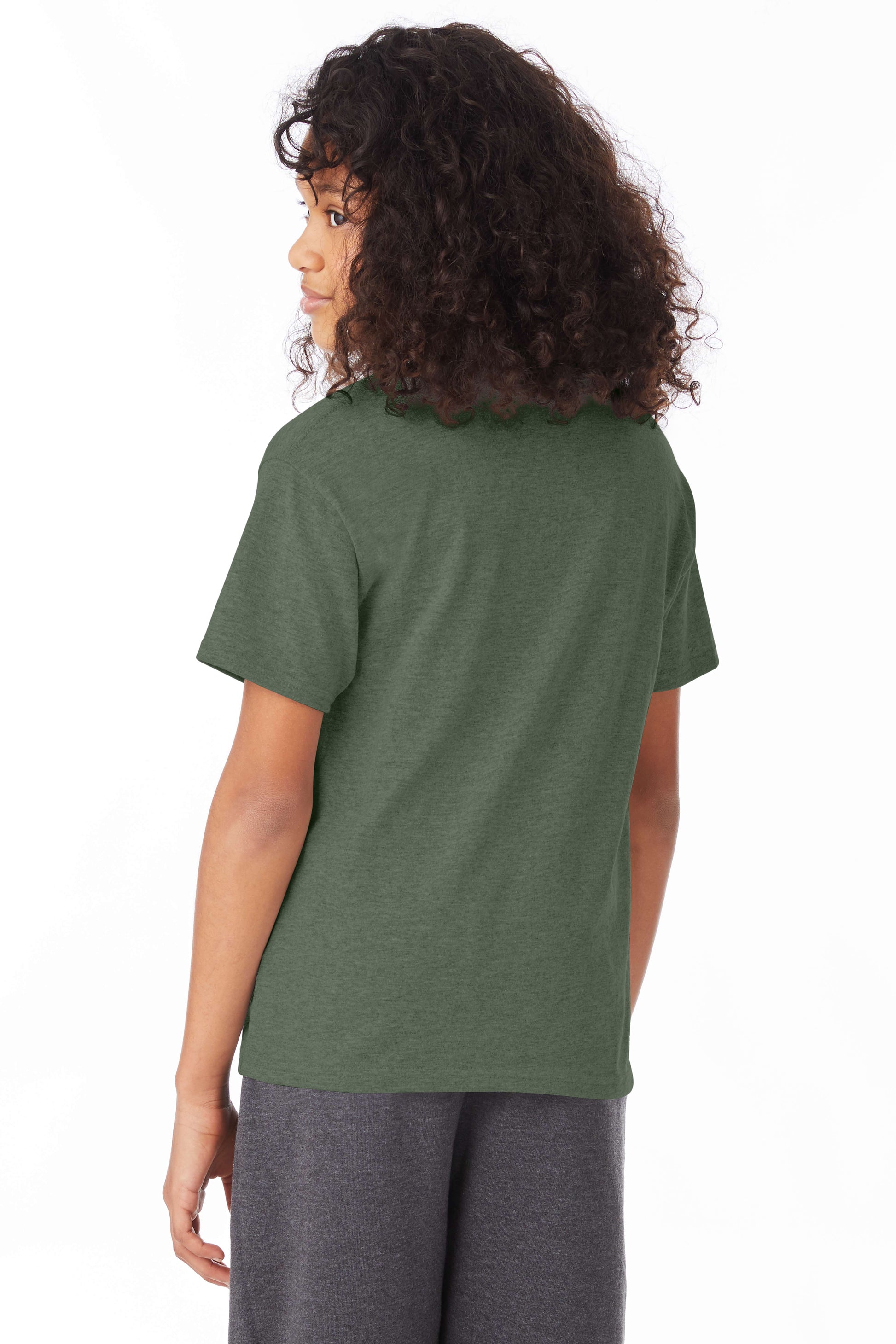 Youth 50/50 Ecosmart® Short Sleeve Tee - Heather Green