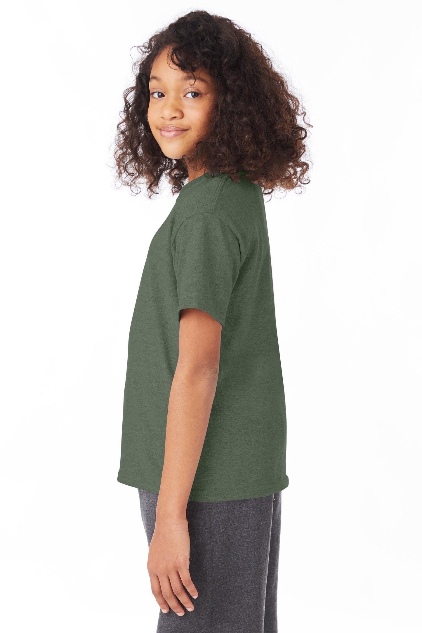 Youth 50/50 Ecosmart® Short Sleeve Tee - Heather Green
