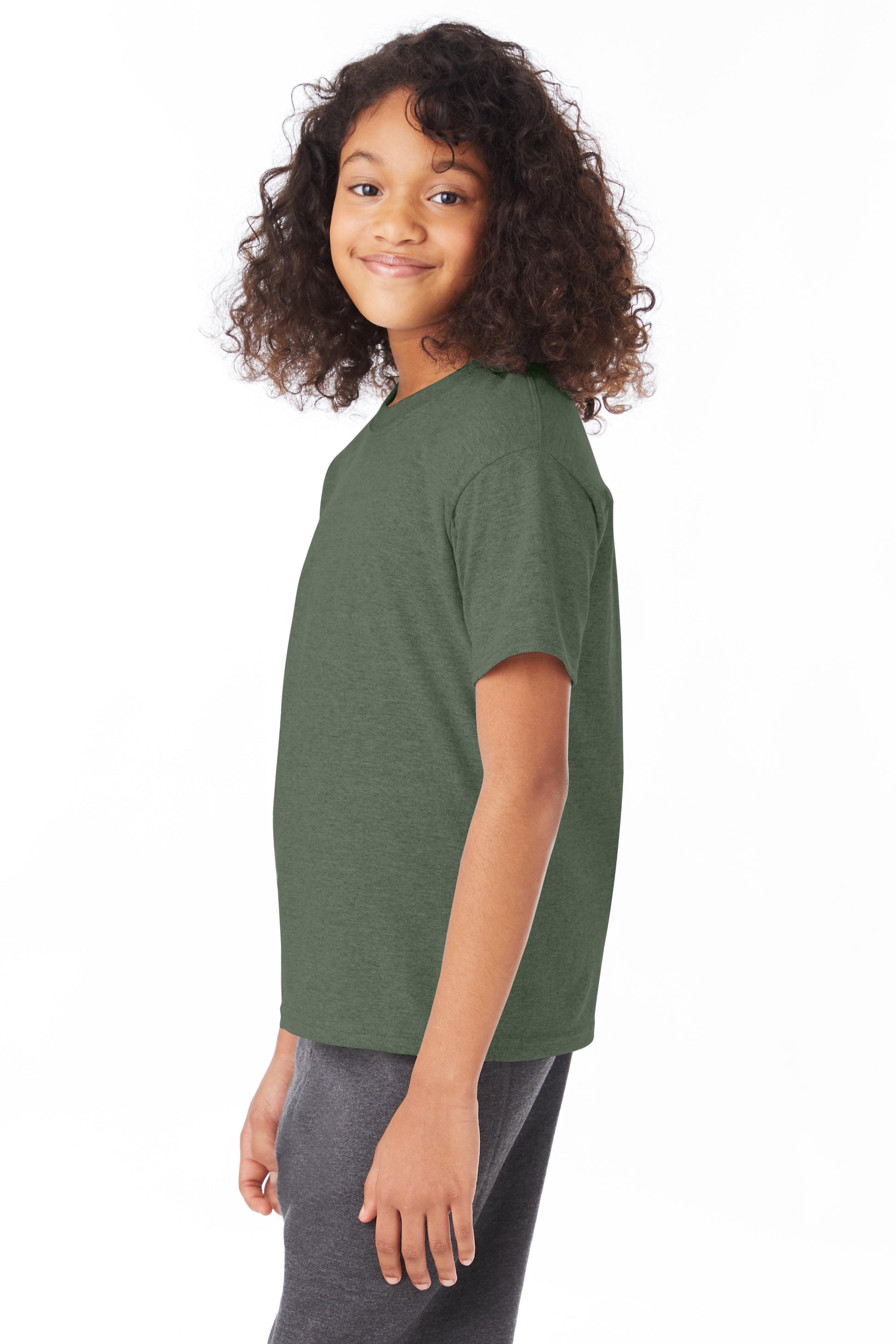 Youth 50/50 Ecosmart® Short Sleeve Tee - Heather Green