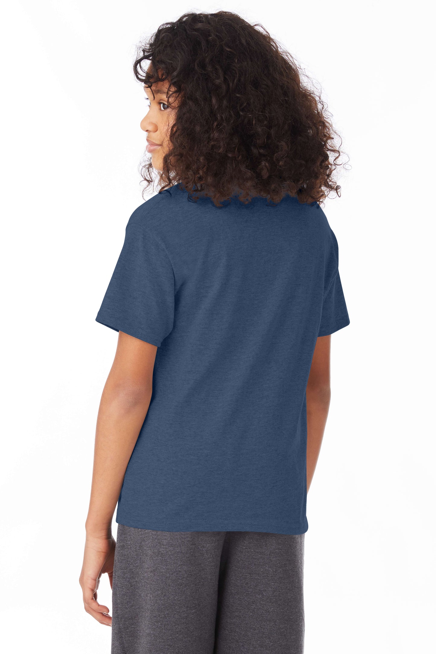 Youth 50/50 Ecosmart® Short Sleeve Tee - Heather Navy
