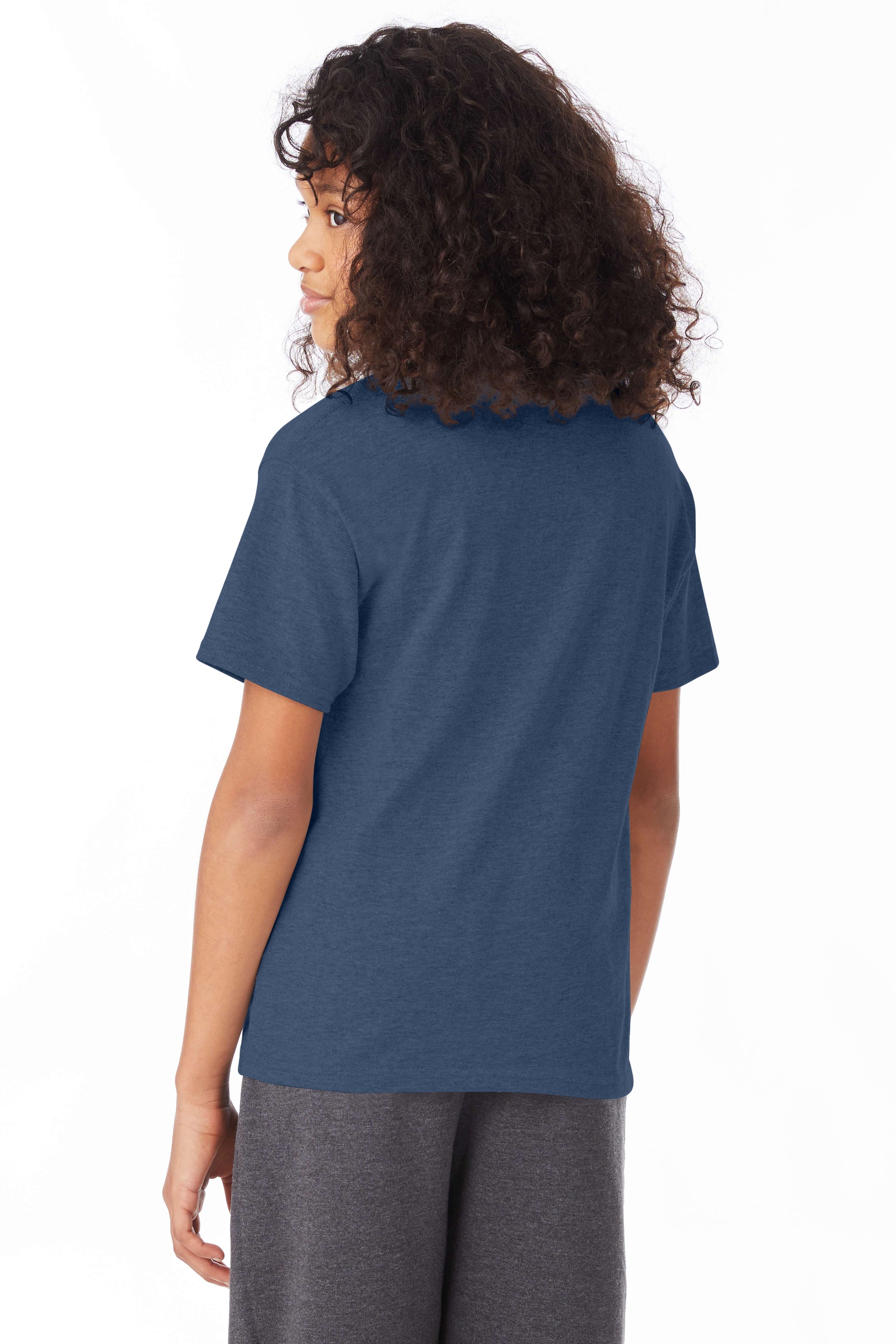 Youth 50/50 Ecosmart® Short Sleeve Tee - Heather Navy