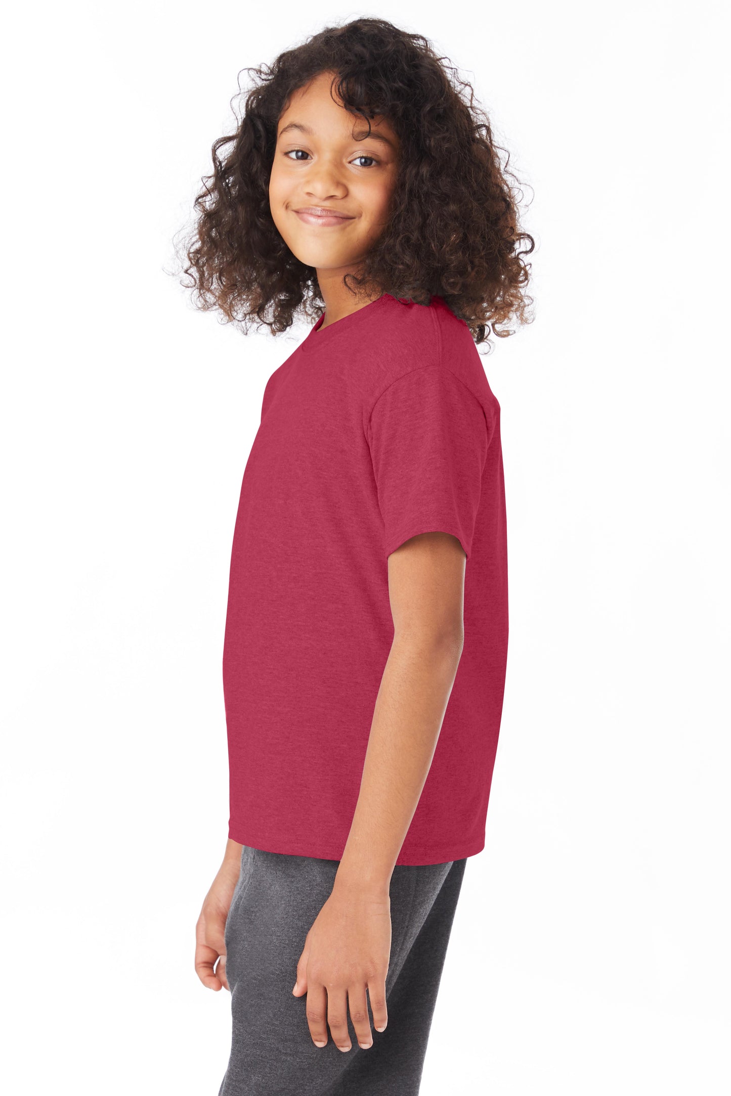 Youth 50/50 Ecosmart® Short Sleeve Tee - Heather Red