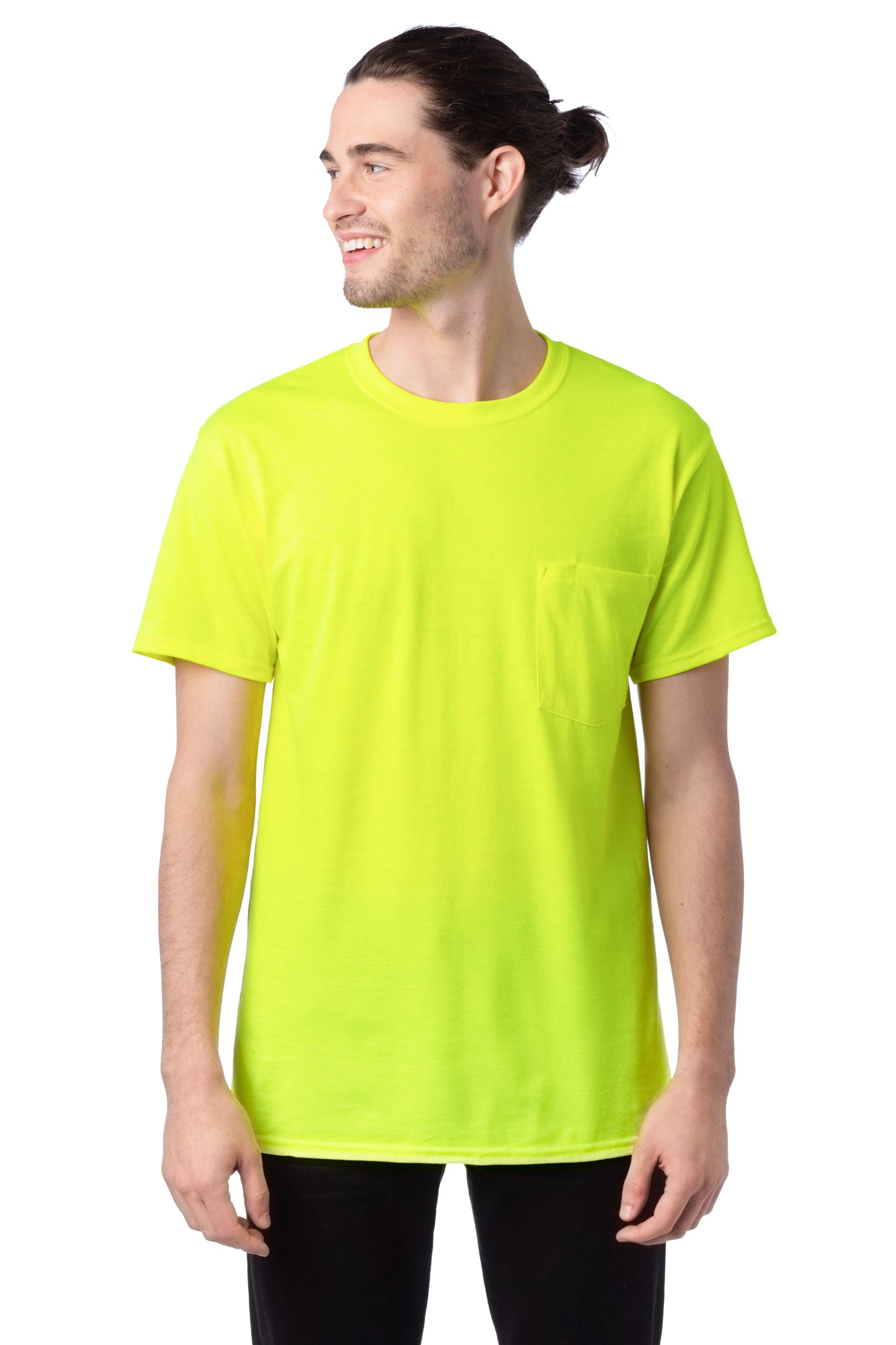Workwear Short Sleeve Pocket Tee - Safety Green