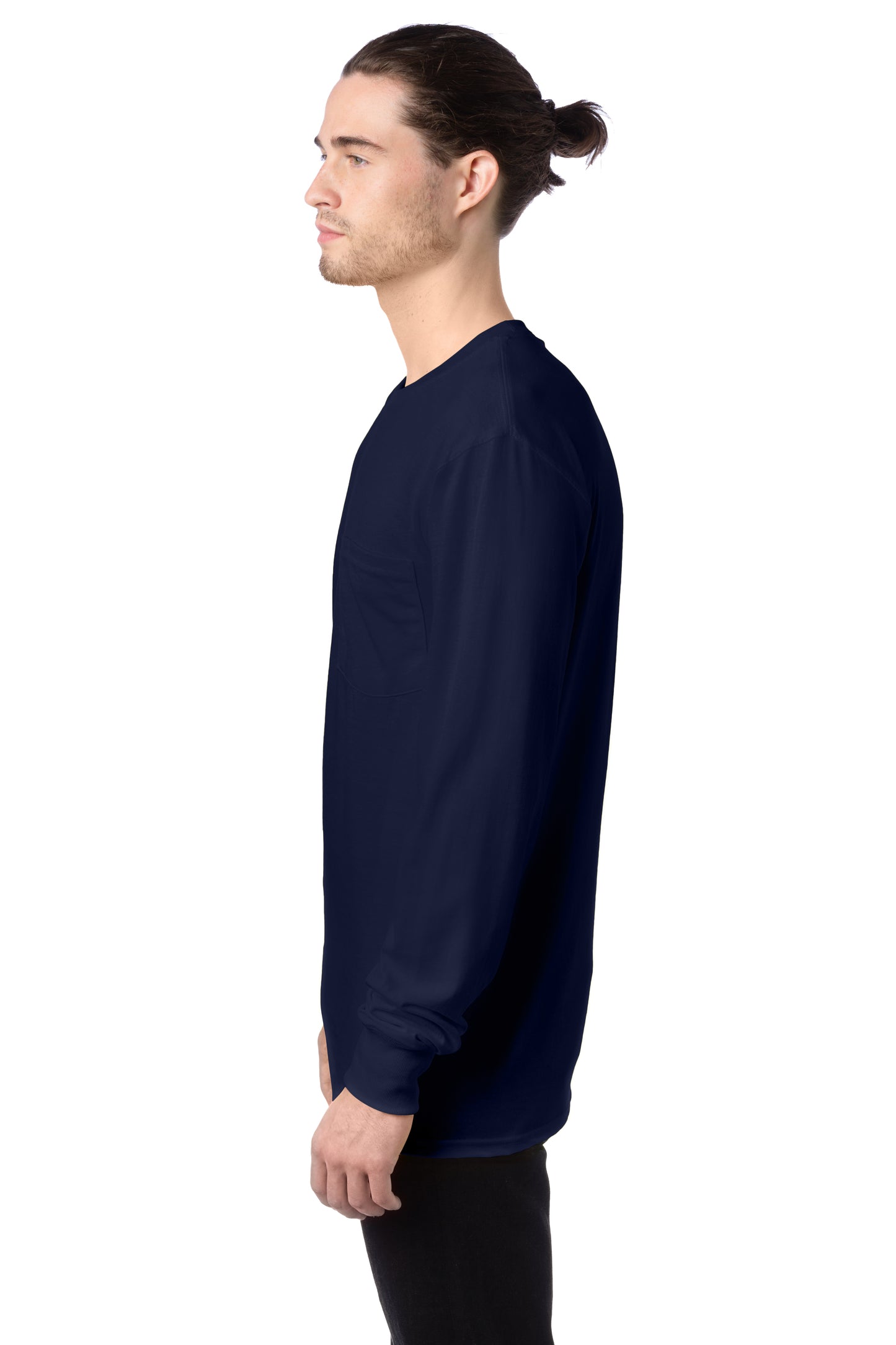 Workwear Long Sleeve Pocket Tee - Navy