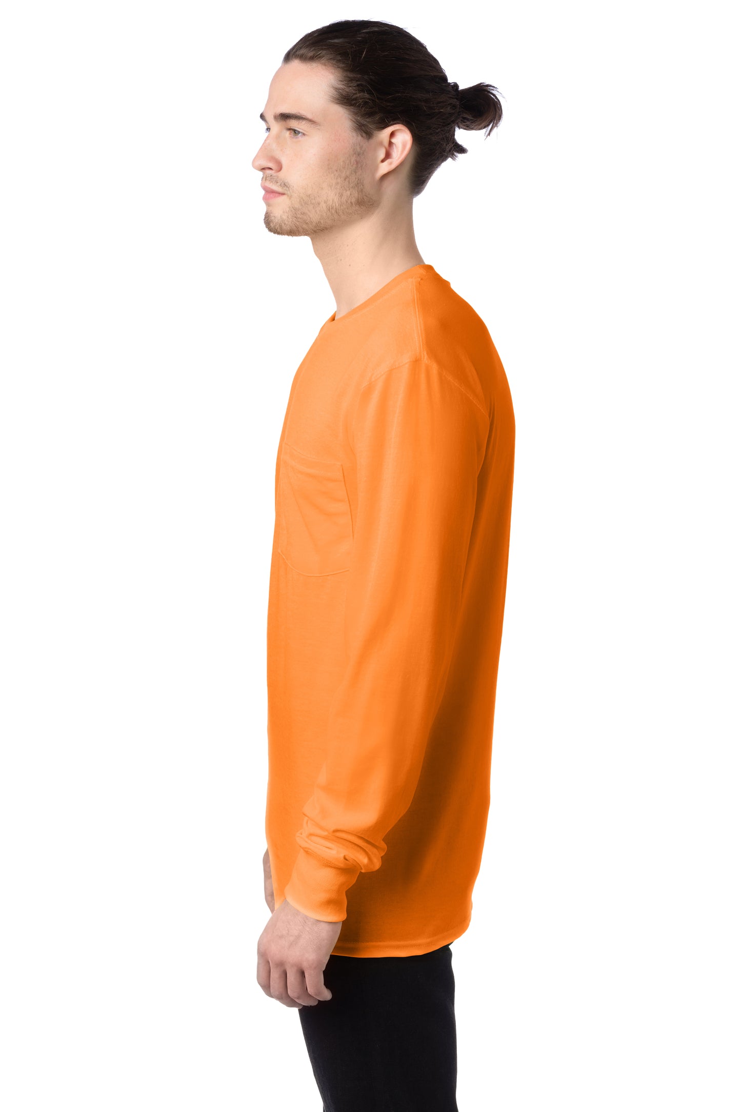 Workwear Long Sleeve Pocket Tee - Safety Orange