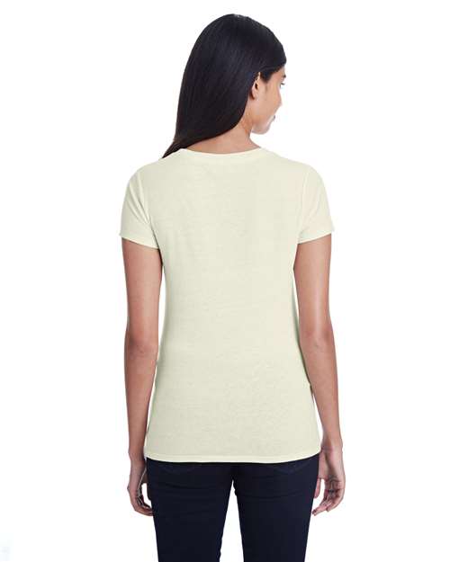 Threadfast Apparel 202A Cream Triblend — on model back