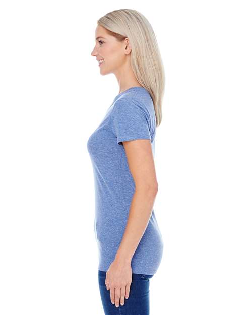 Threadfast Apparel 202A Navy Triblend — on model side