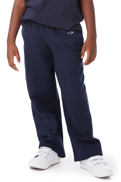Youth Double Dry Eco® Open-Bottom Fleece Pant - Navy