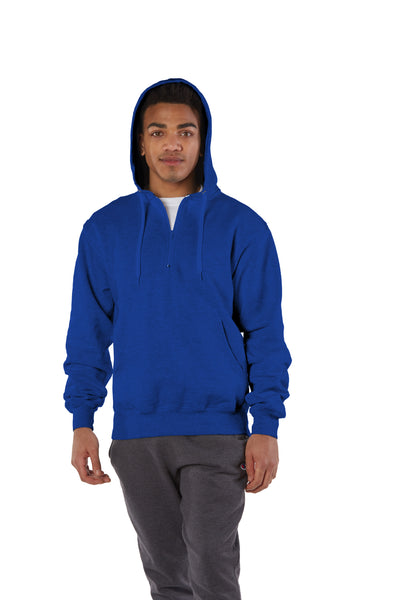 Cotton Max Hooded Quarter-Zip Sweatshirt - Sport Royal