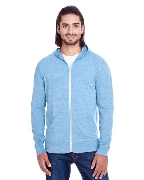 Threadfast Apparel 302Z Royal Triblend — on model front