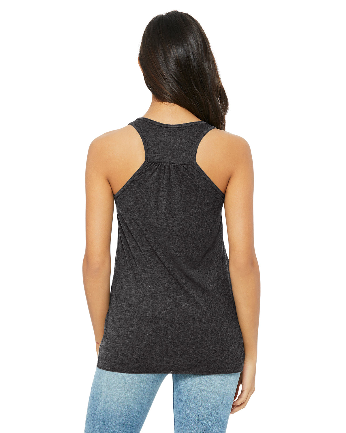 Women's Flowy Racerback Tank - Heather Dark Gray