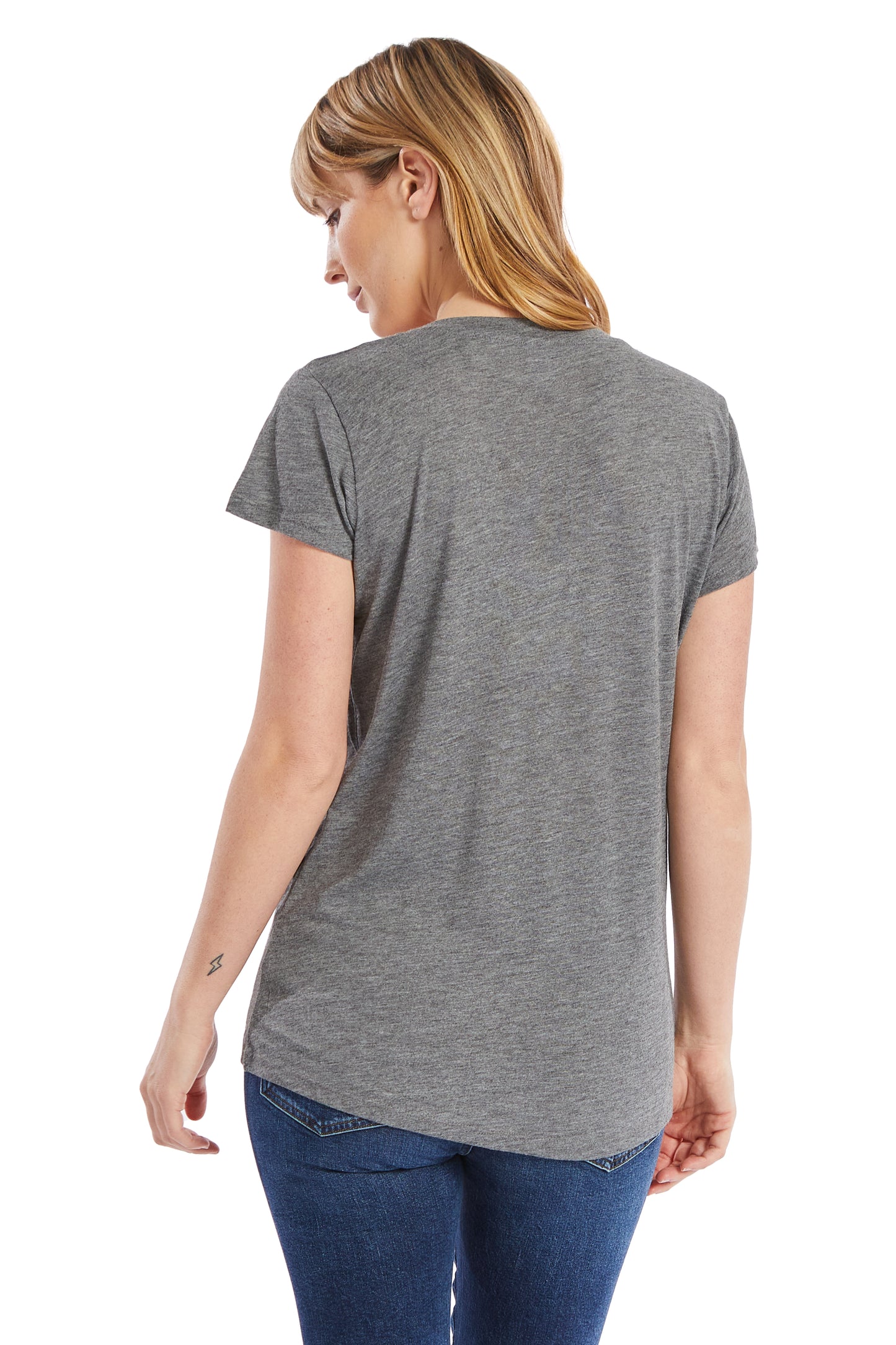 Women's Slinky-Jersey V-Neck T-Shirt - Ash Heather