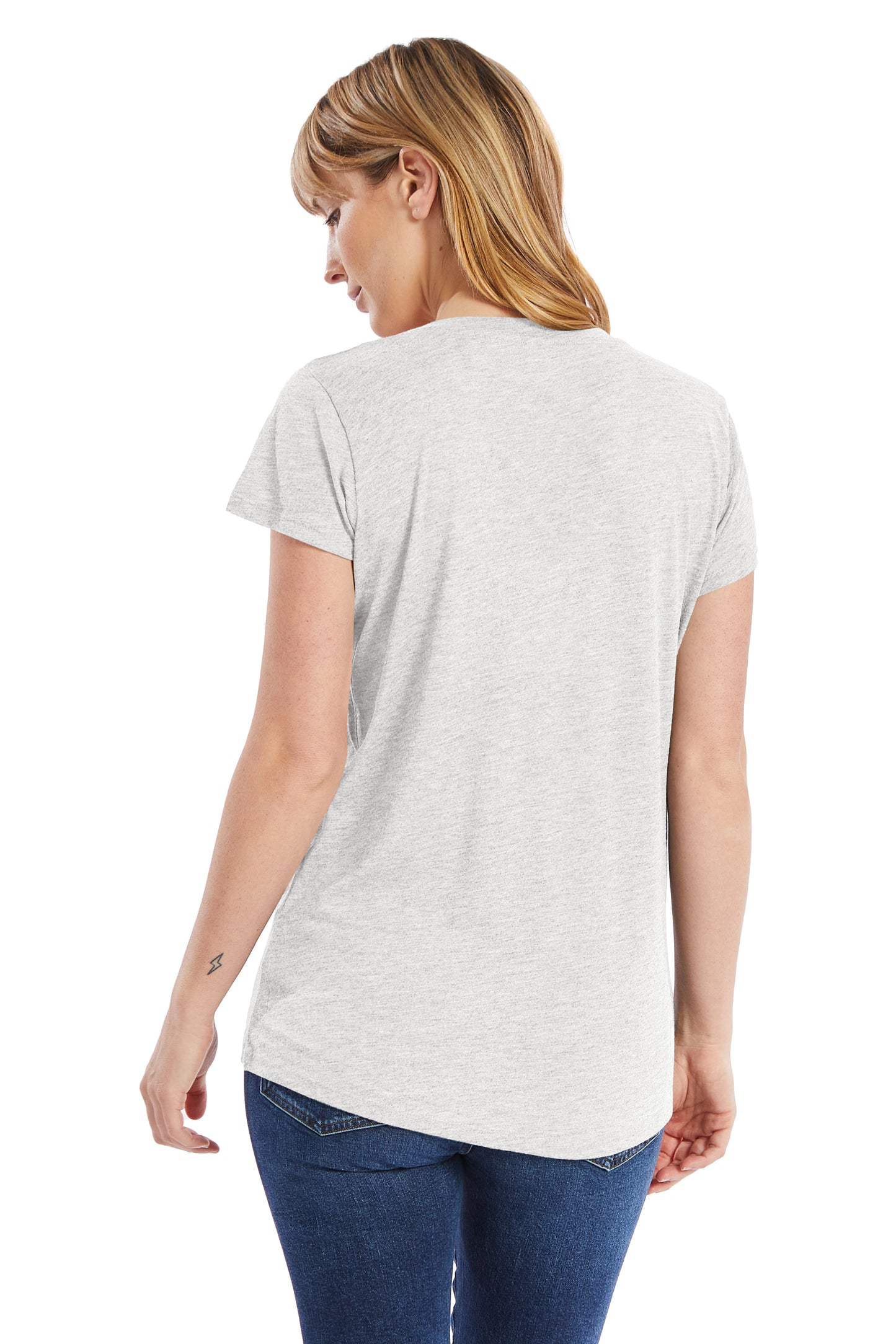 Women's Slinky-Jersey V-Neck T-Shirt - Oatmeal Heather