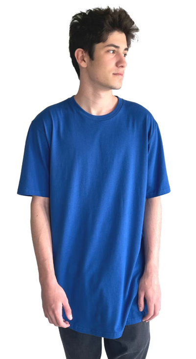 Men's Cotton Long Body Crew - Royal