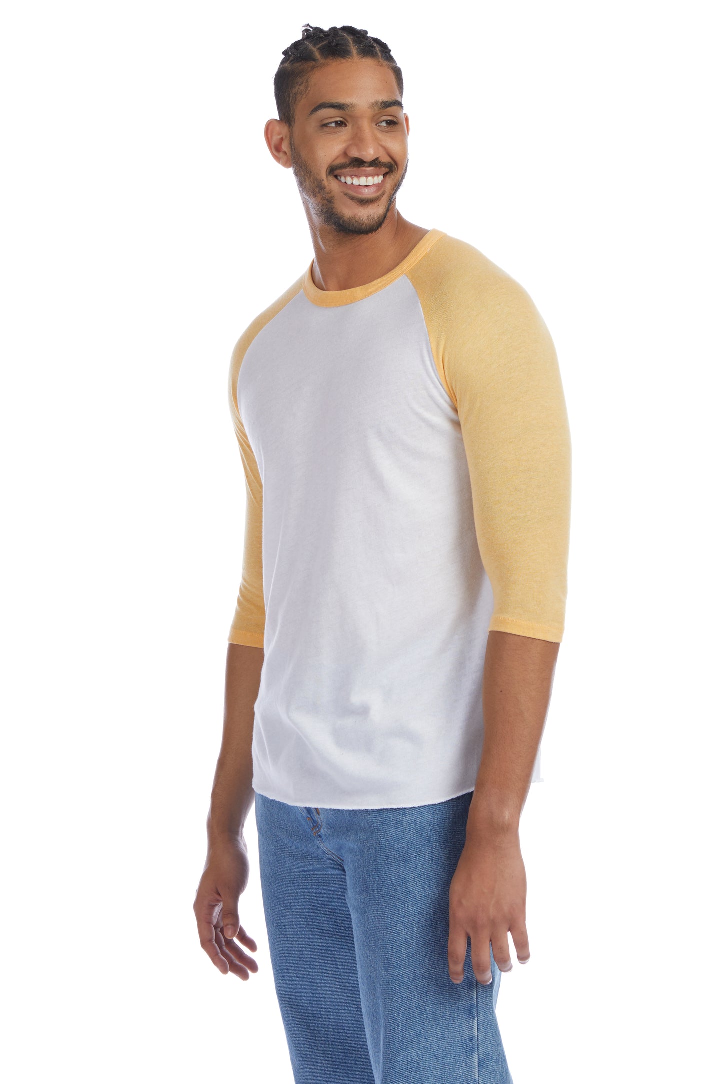 Men's Vintage Keeper Baseball T-Shirt - White / Maize