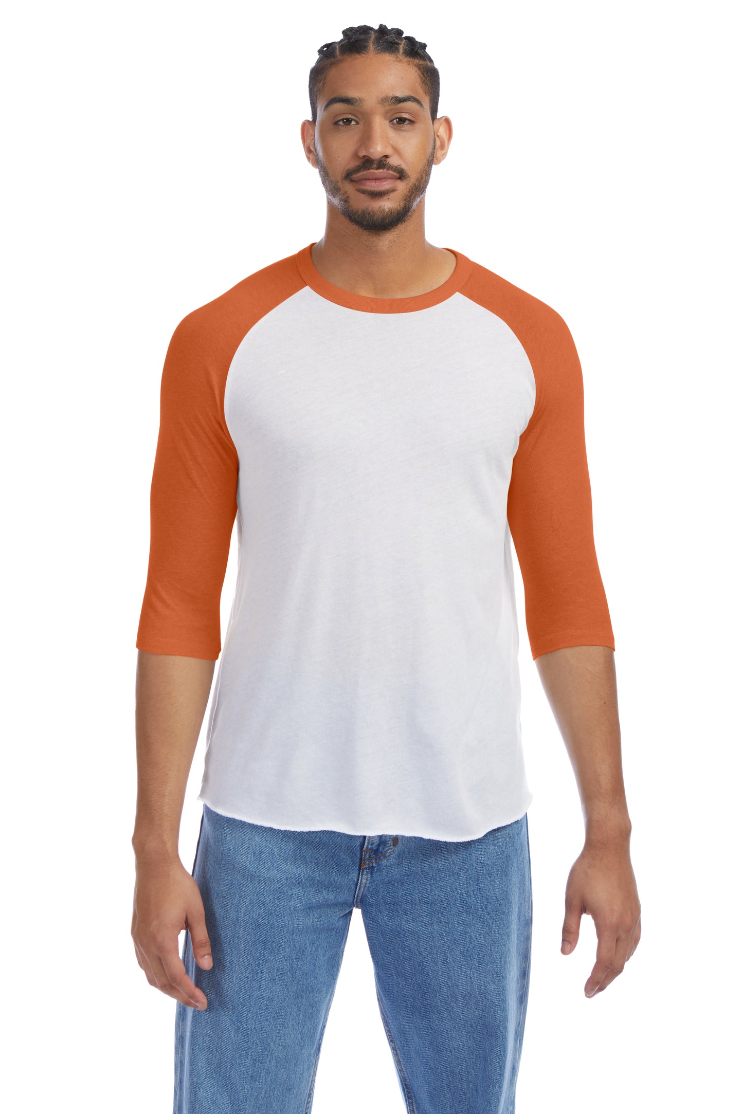 Men's Vintage Keeper Baseball T-Shirt - White / Sthrn Orange