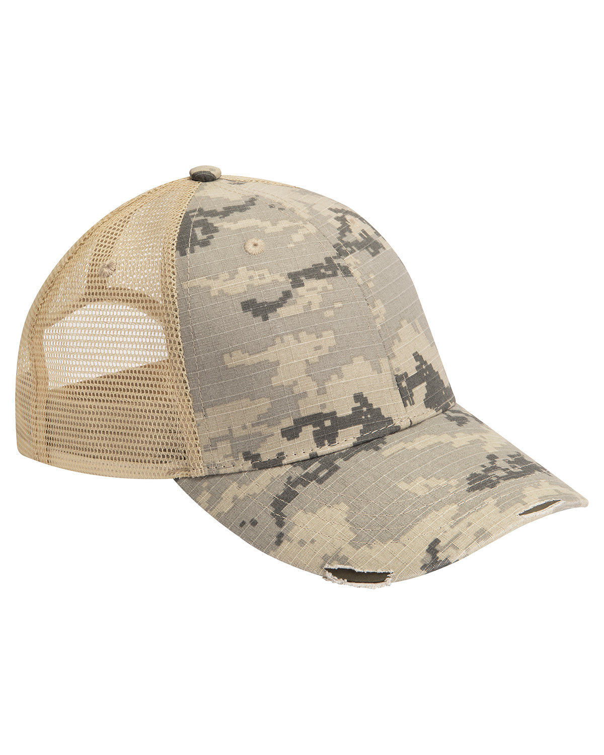Distressed Ollie Cap - Digital Camo/Tan