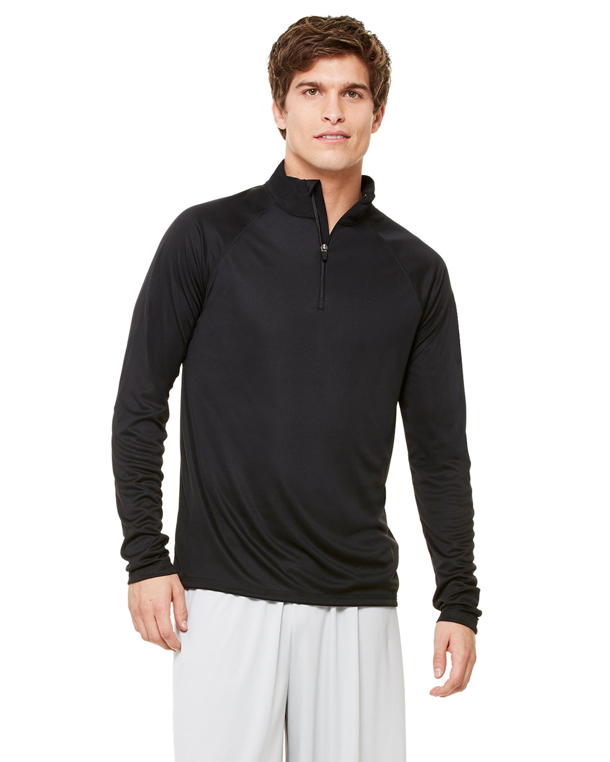 Unisex Quarter-Zip Lightweight Pullover - Black