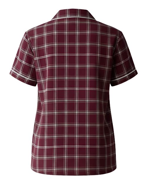 Boxercraft BW7101 Varsity Maroon Oxford Plaid — back
