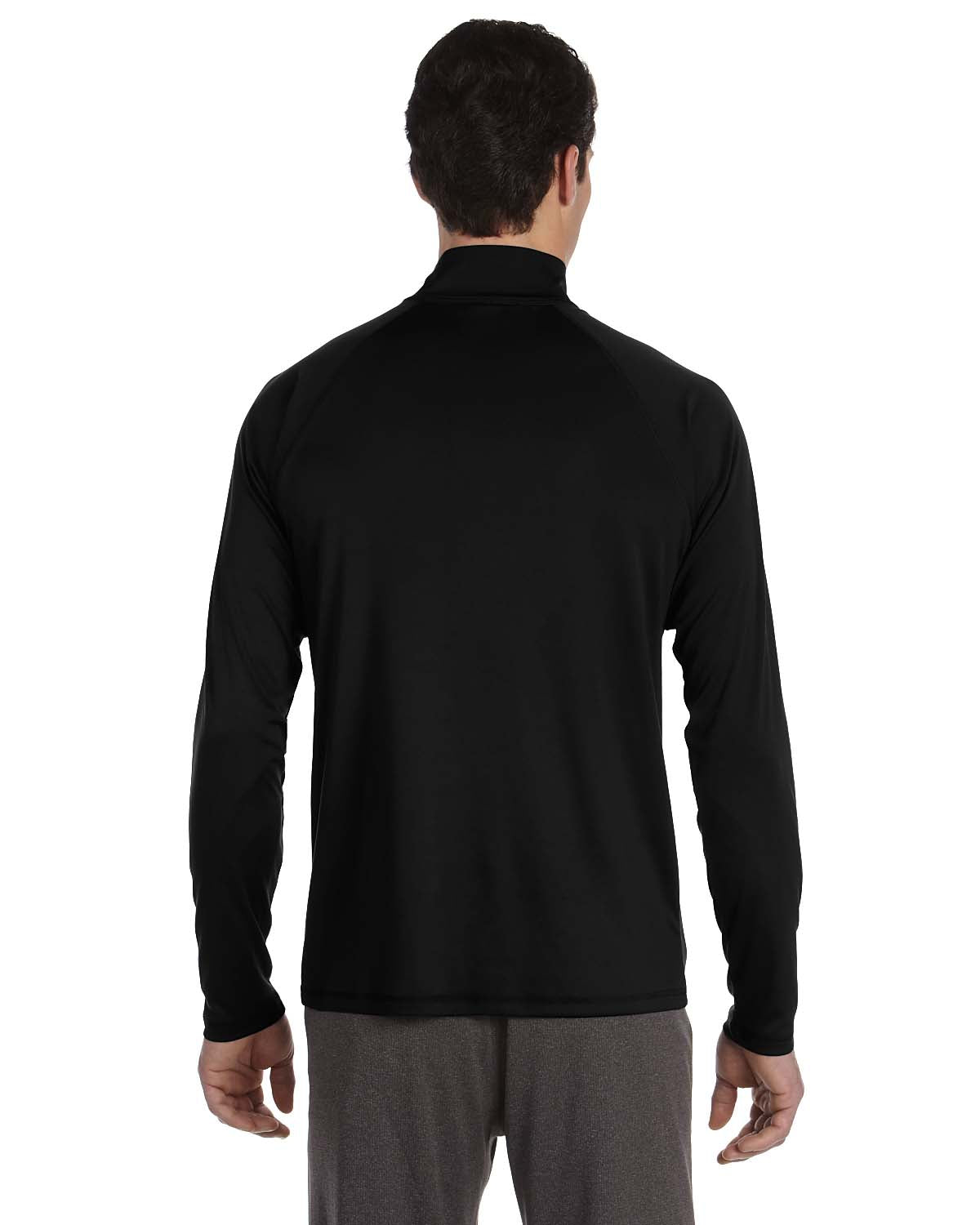 Unisex Quarter-Zip Lightweight Pullover - Black