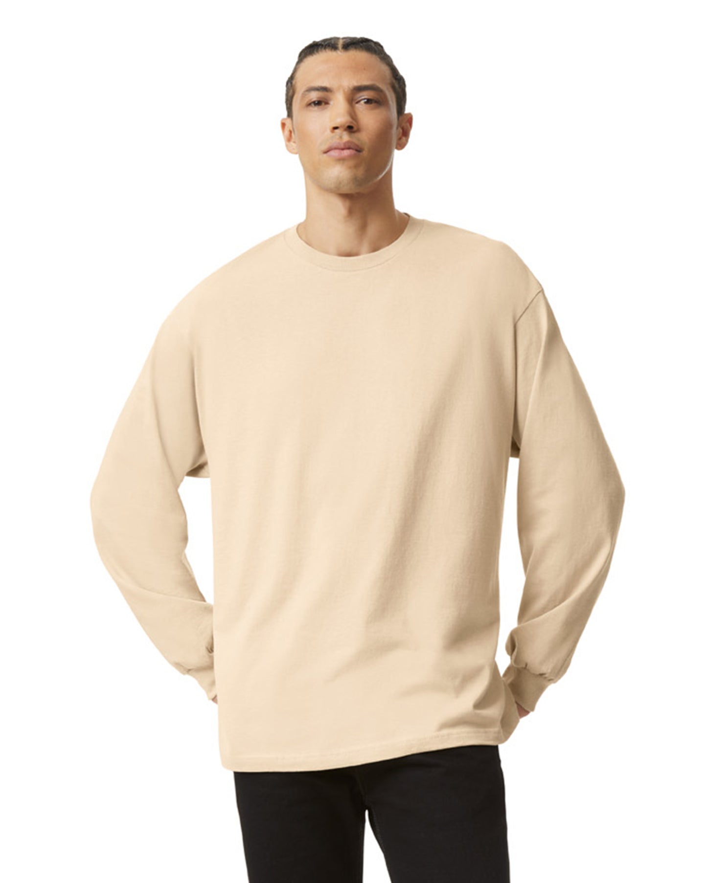 Unisex Heavyweight Cotton Long-Sleeve T-shirt - Sand