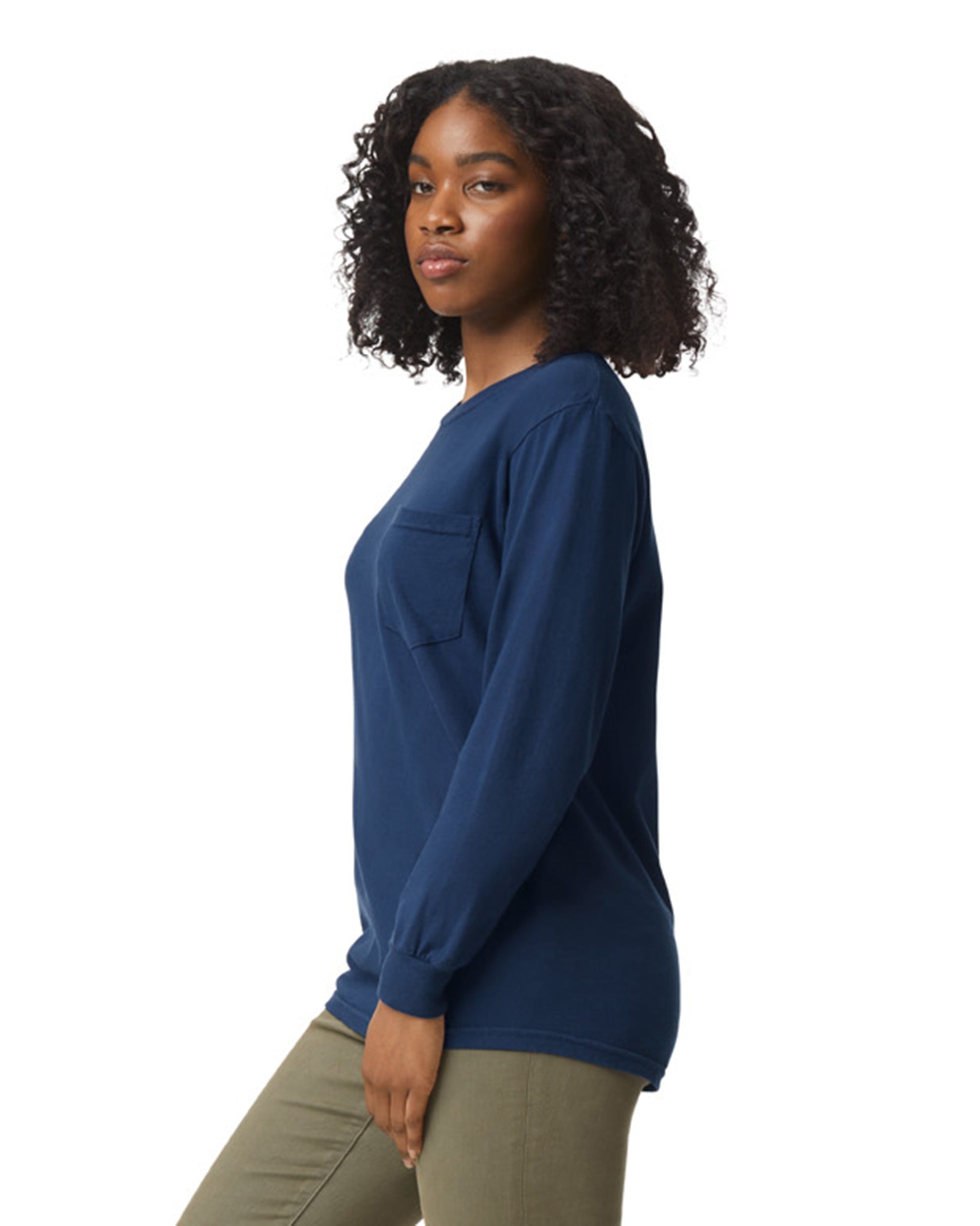 Unisex Heavyweight RS Long-Sleeve Pocket T-Shirt - True Navy