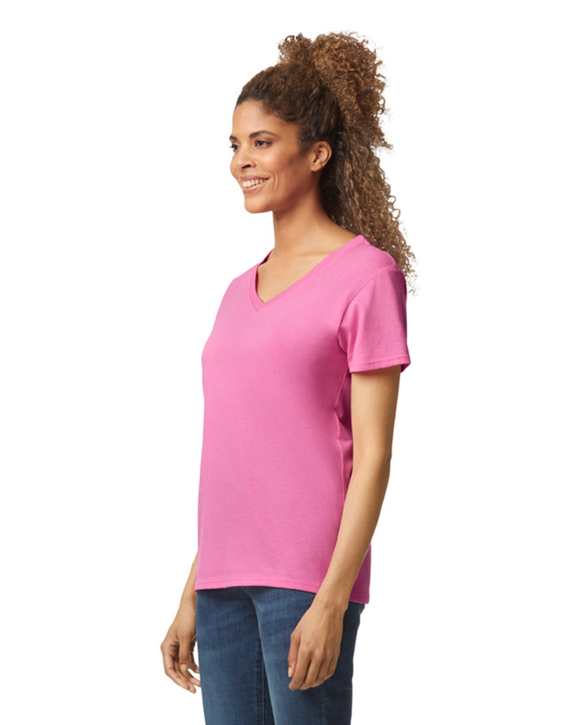 Women's Heavy Cotton™ V-Neck T-Shirt - Azalea