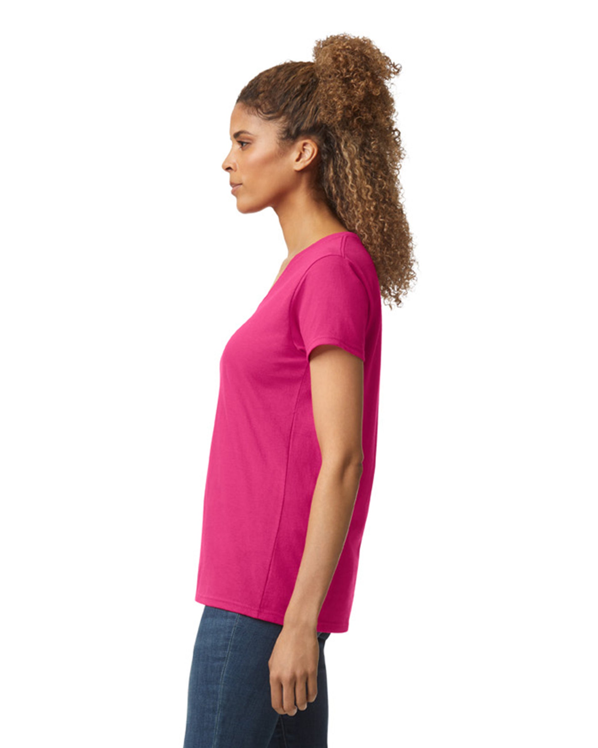 Women's Heavy Cotton™ V-Neck T-Shirt - Heliconia