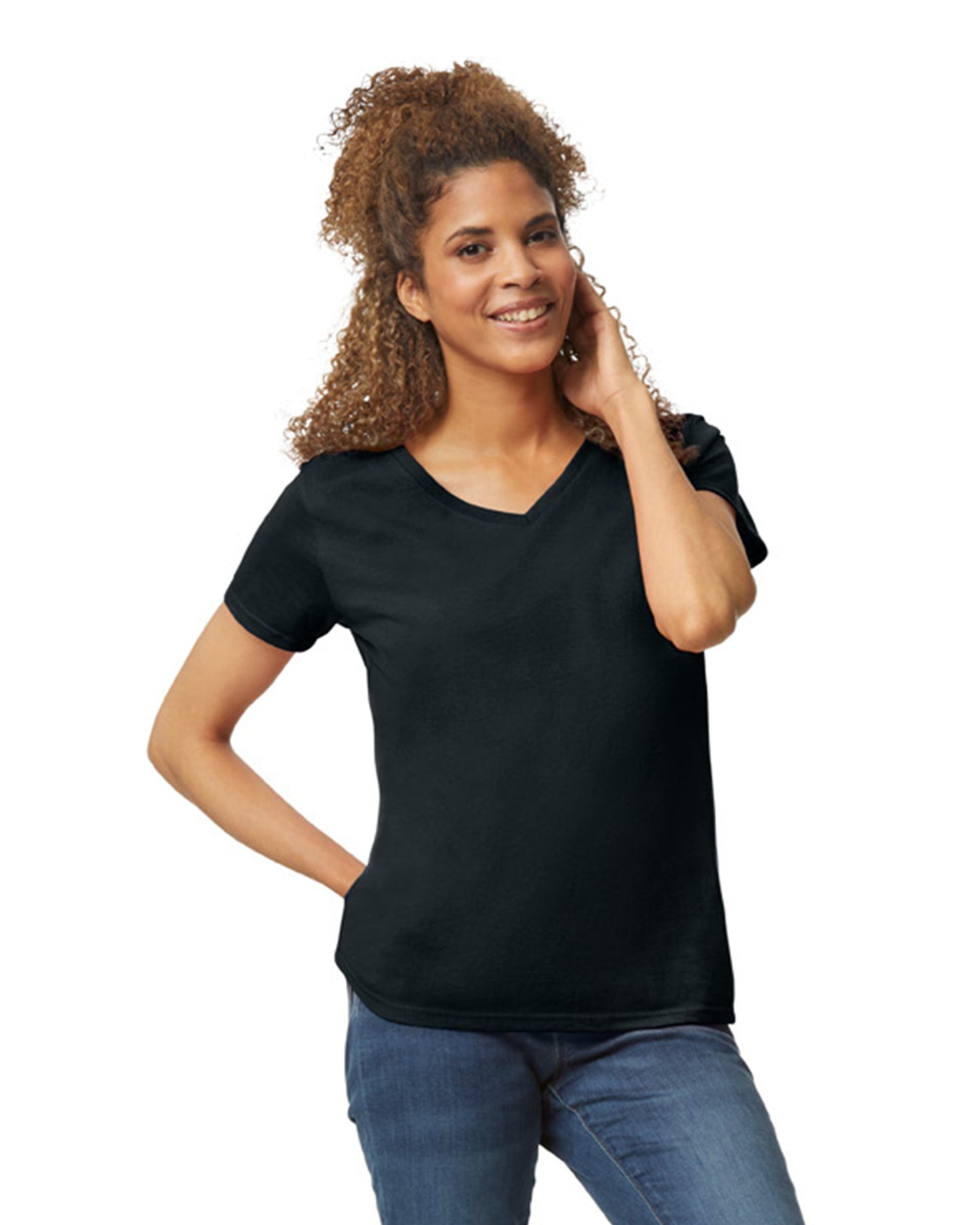 Women's Heavy Cotton™ V-Neck T-Shirt - Black
