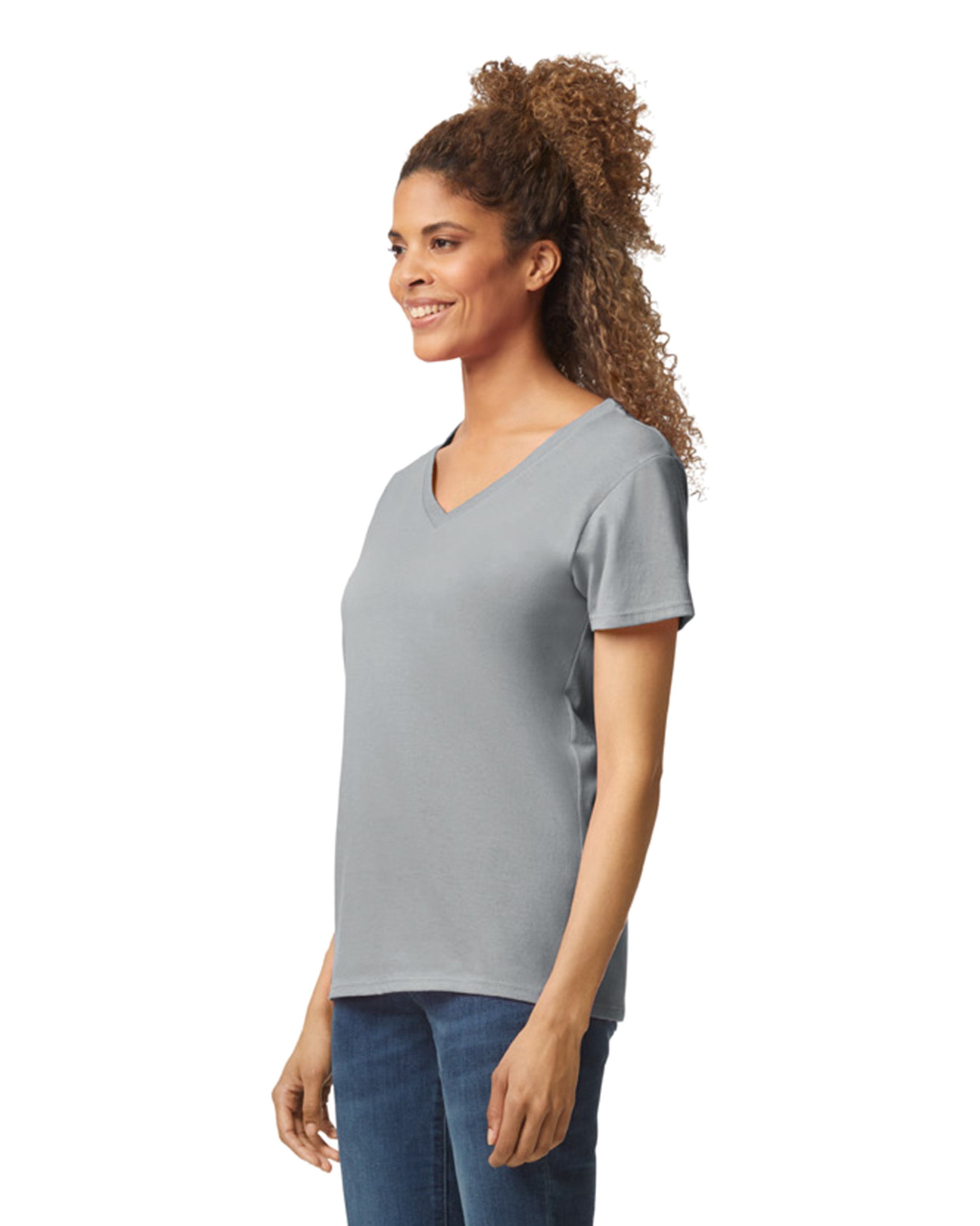 Women's Heavy Cotton™ V-Neck T-Shirt - Sport Gray