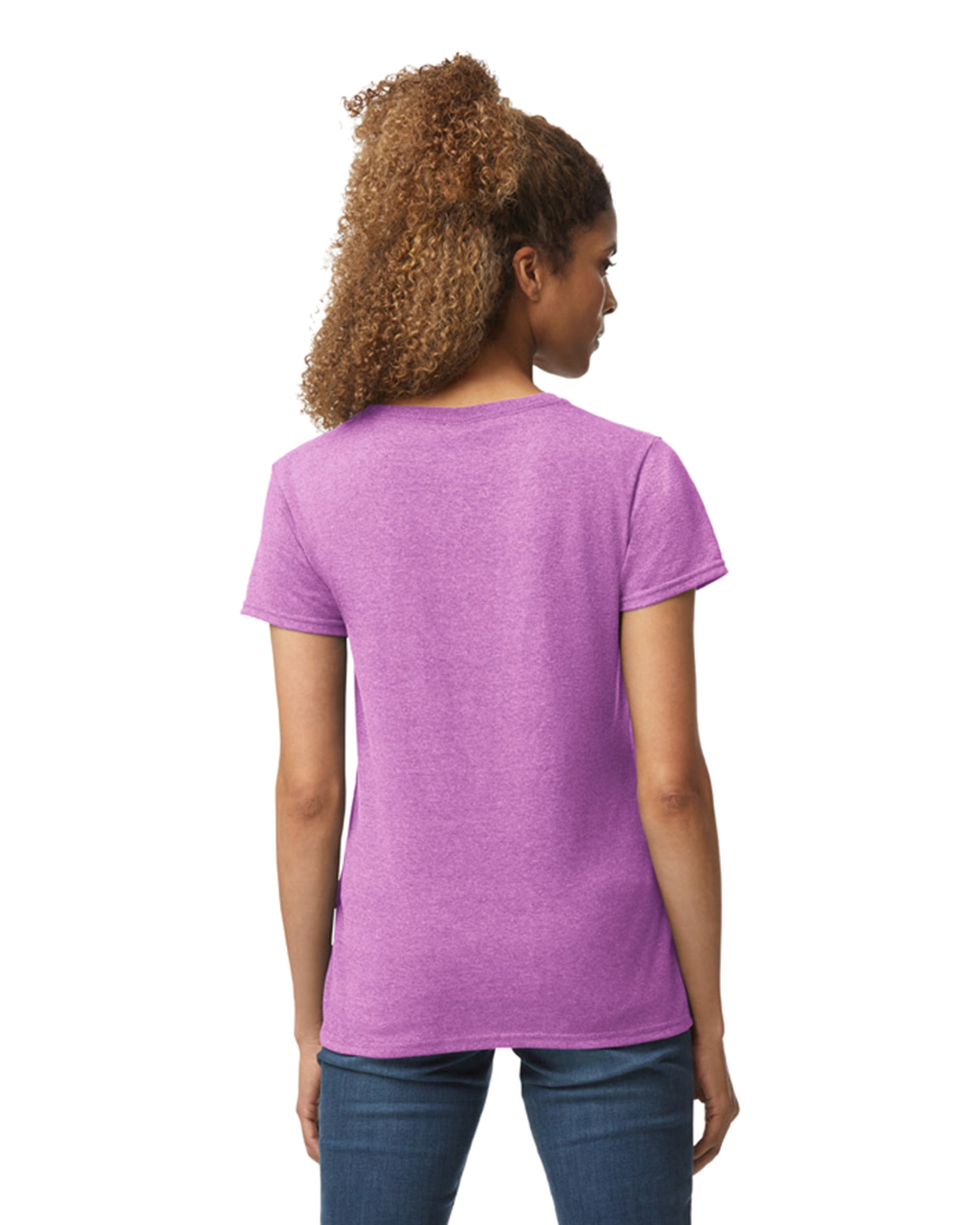 Women's Heavy Cotton™ V-Neck T-Shirt - Heather Radiant Orchid