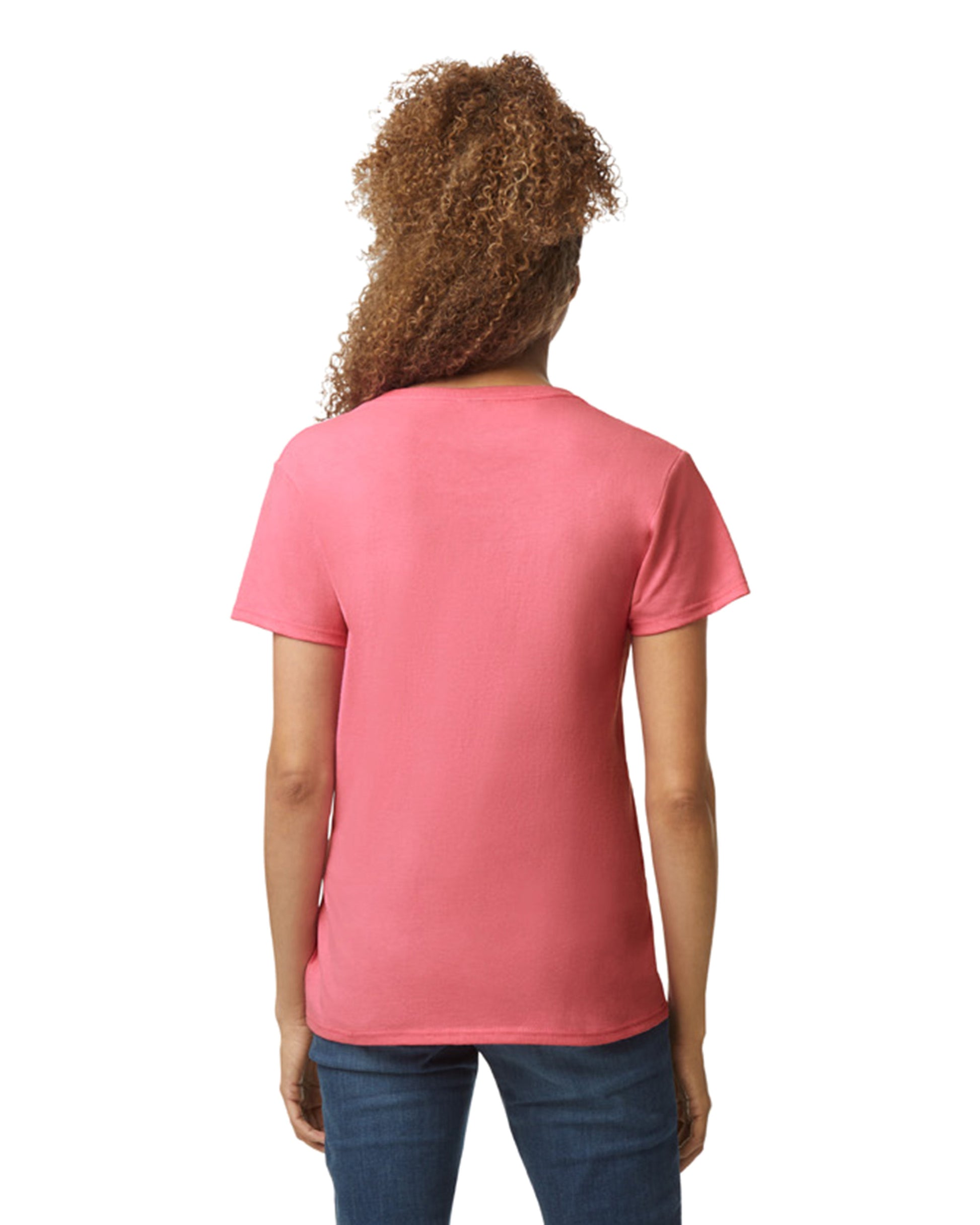Women's Heavy Cotton™ V-Neck T-Shirt - Coral Silk