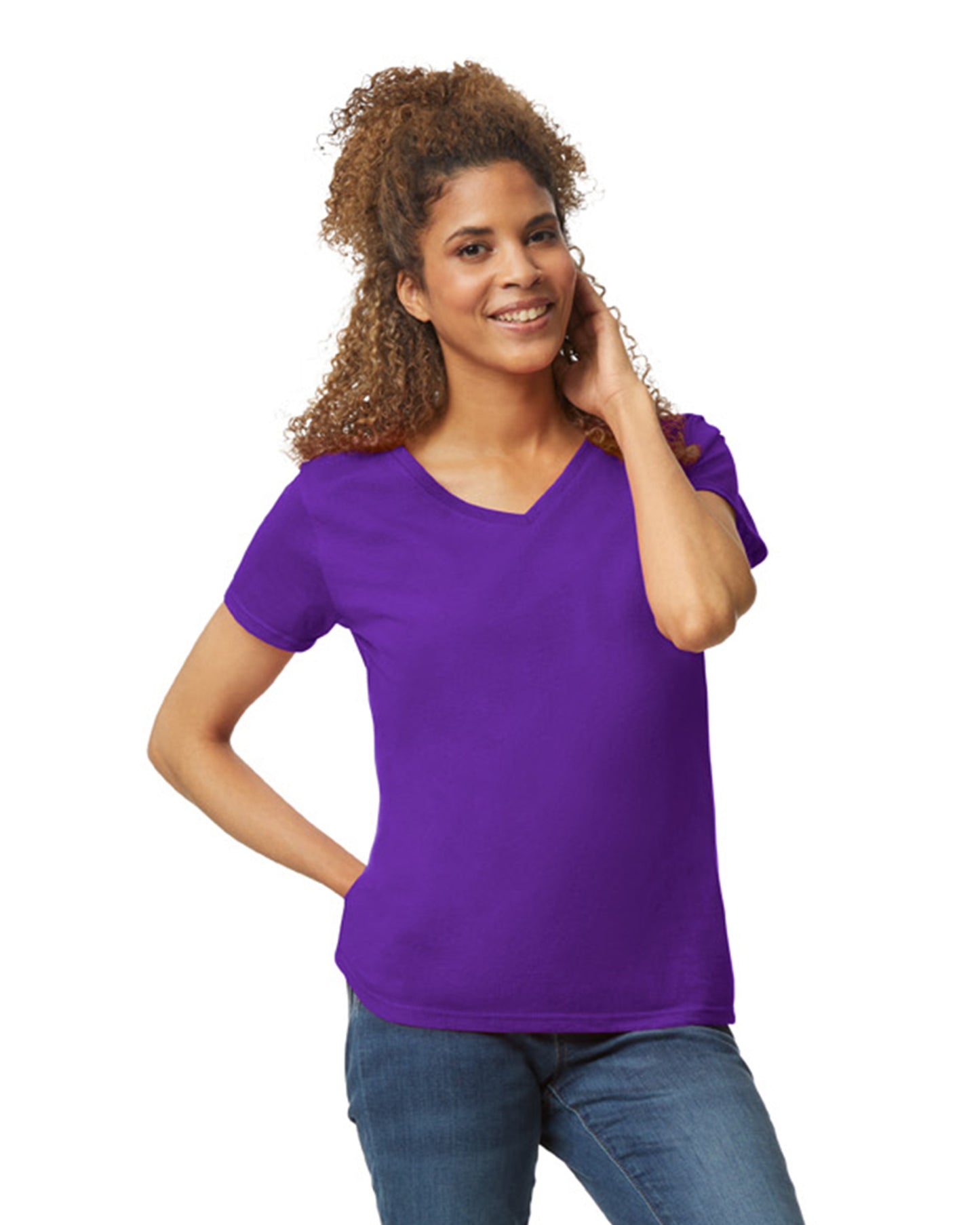 Women's Heavy Cotton™ V-Neck T-Shirt - Purple