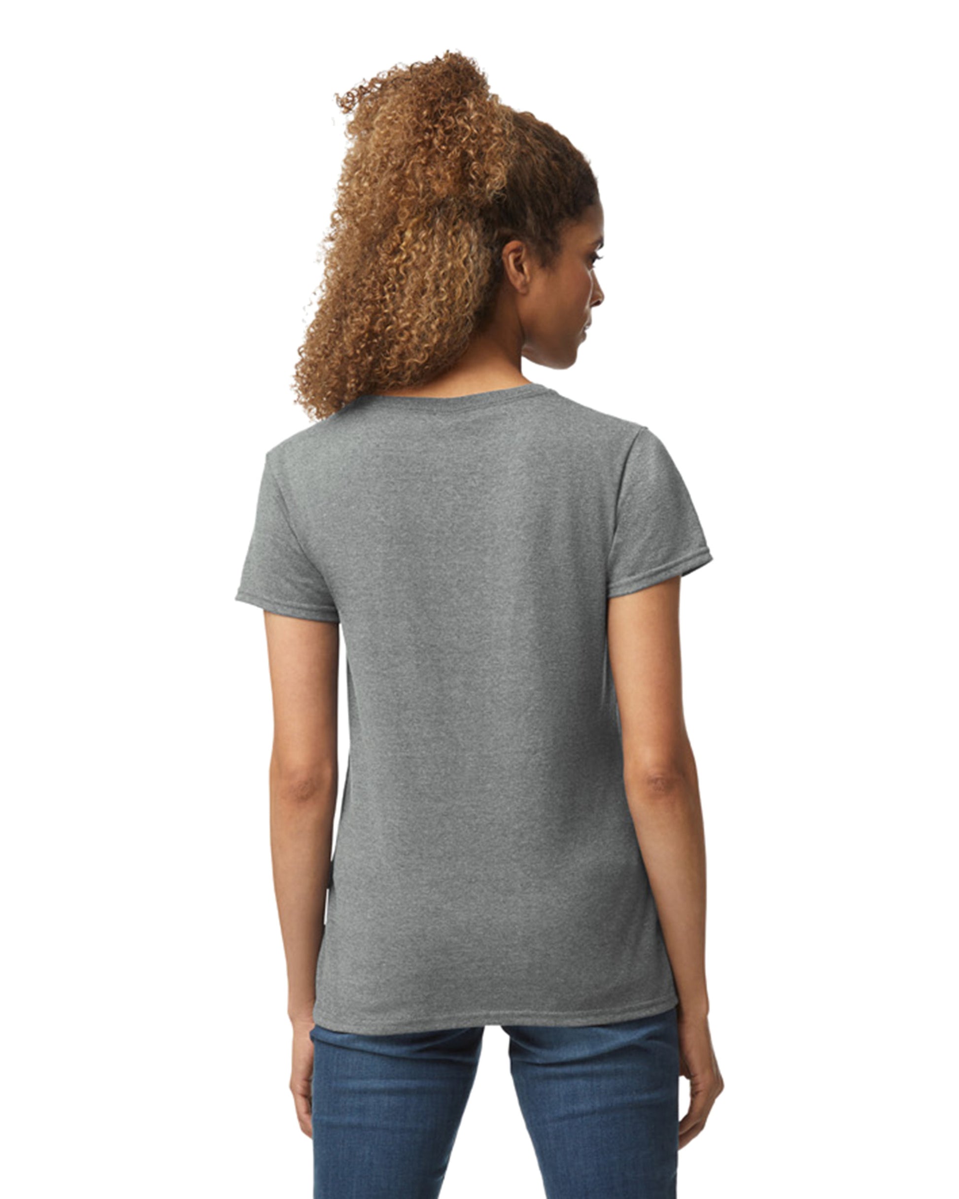 Women's Heavy Cotton™ V-Neck T-Shirt - Graphite Heather