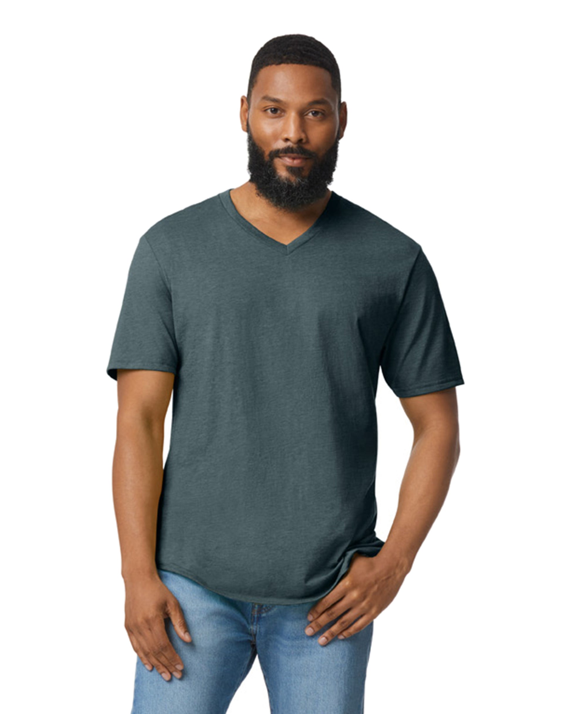 Unisex Softstyle® V-Neck T-Shirt - Dark Heather