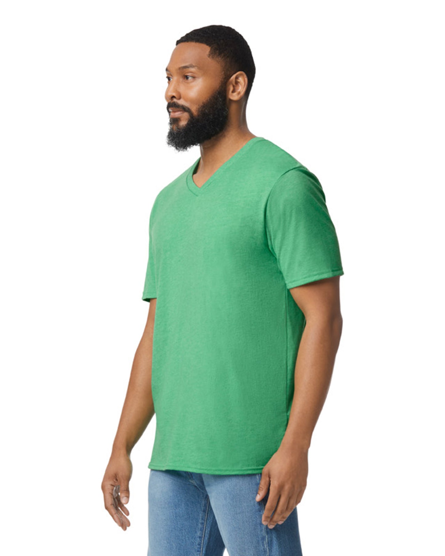 Unisex Softstyle® V-Neck T-Shirt - Heather Irish Green