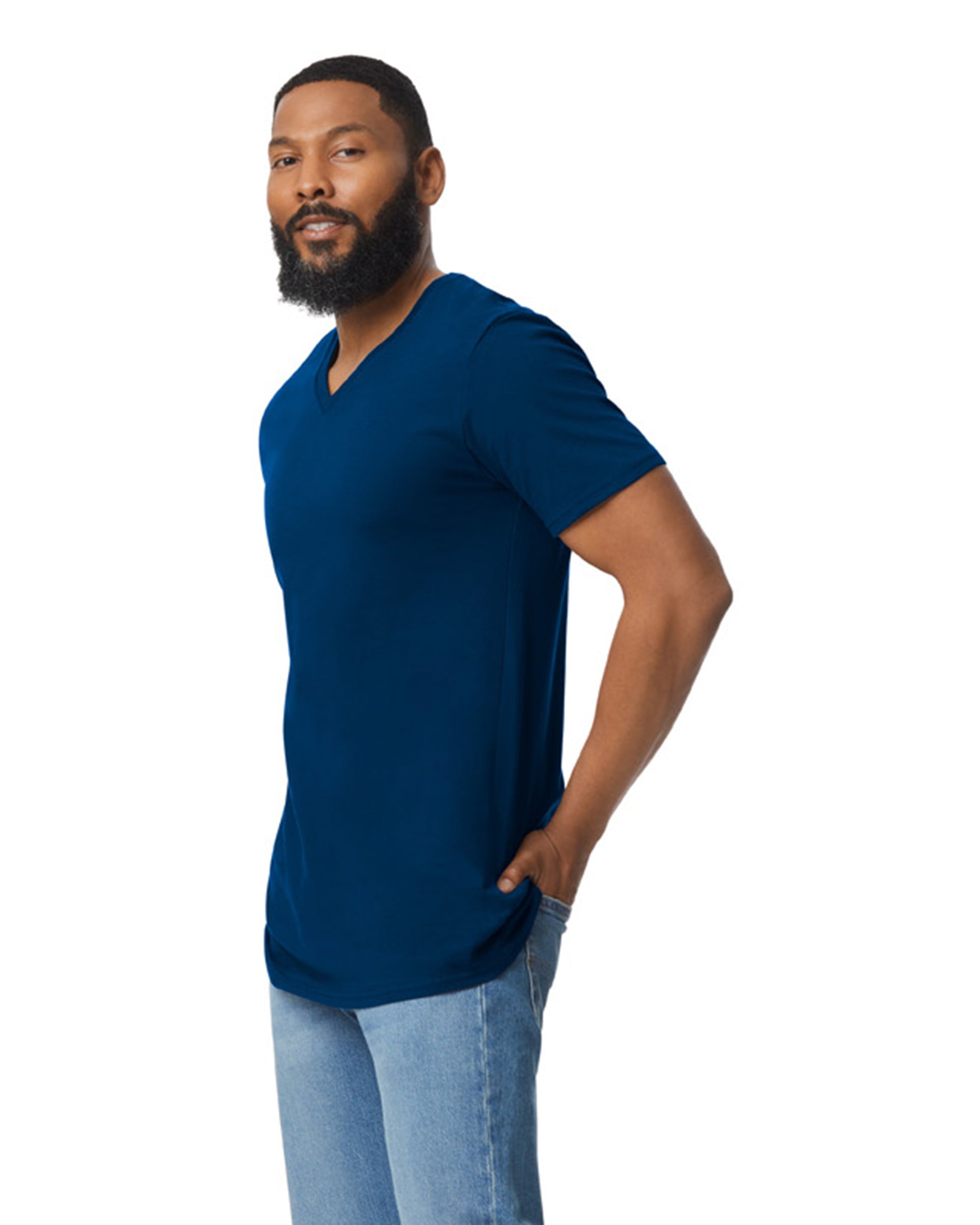 Unisex Softstyle® V-Neck T-Shirt - Navy