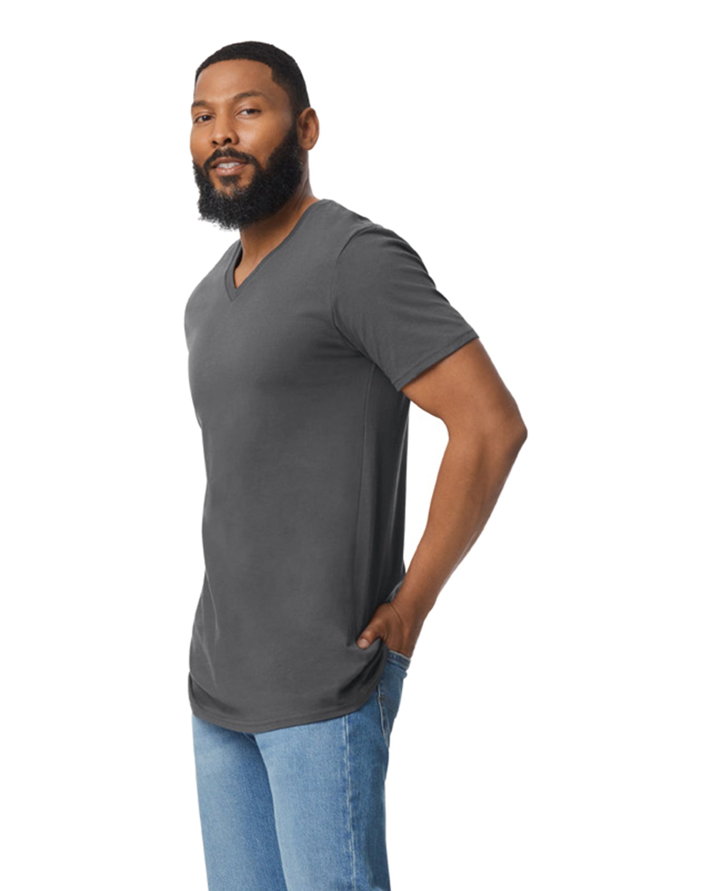 Unisex Softstyle® V-Neck T-Shirt - Charcoal