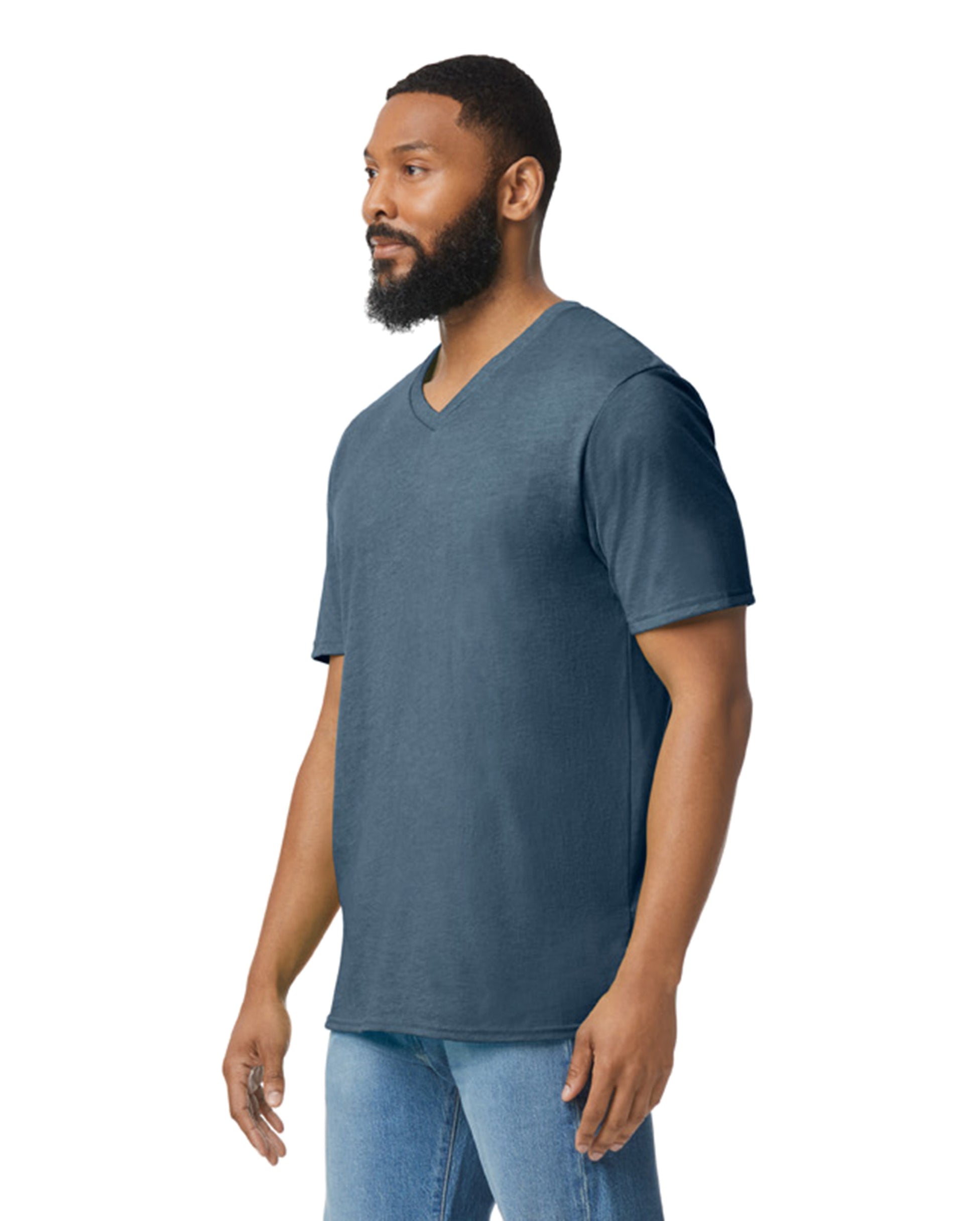 Unisex Softstyle® V-Neck T-Shirt - Heather Navy