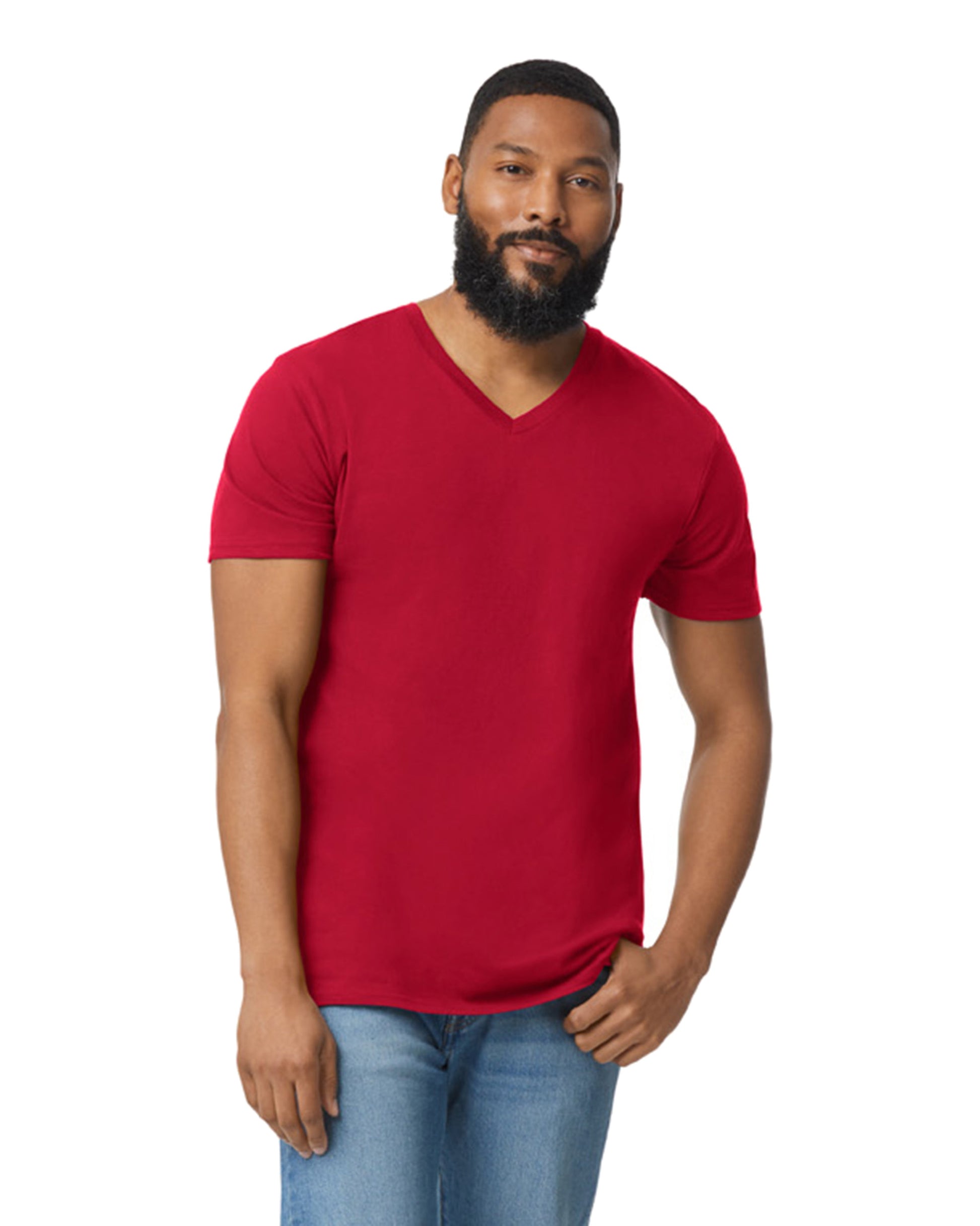 Unisex Softstyle® V-Neck T-Shirt - Cherry Red