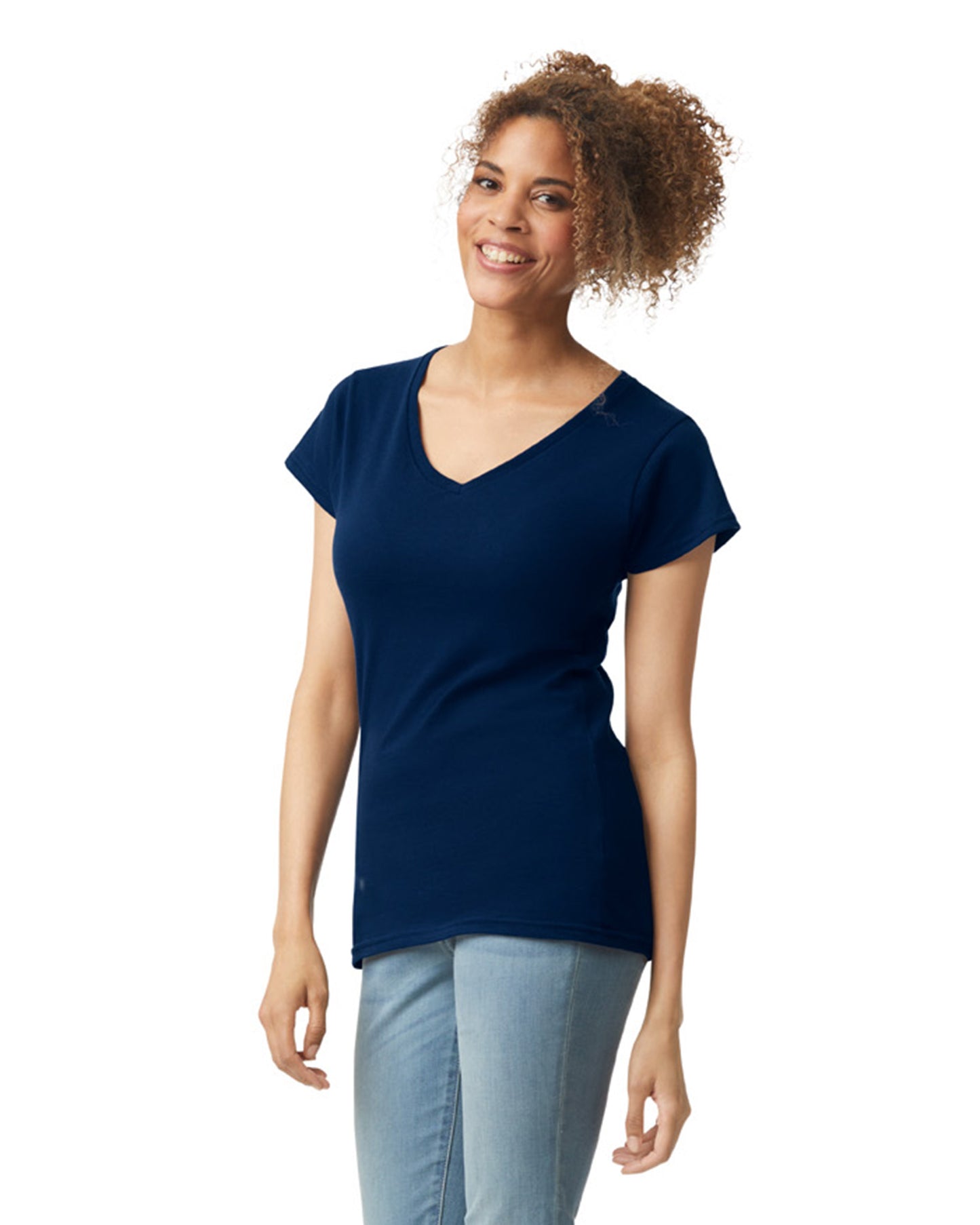 Women's SoftStyle® Fitted V-Neck T-Shirt - Navy