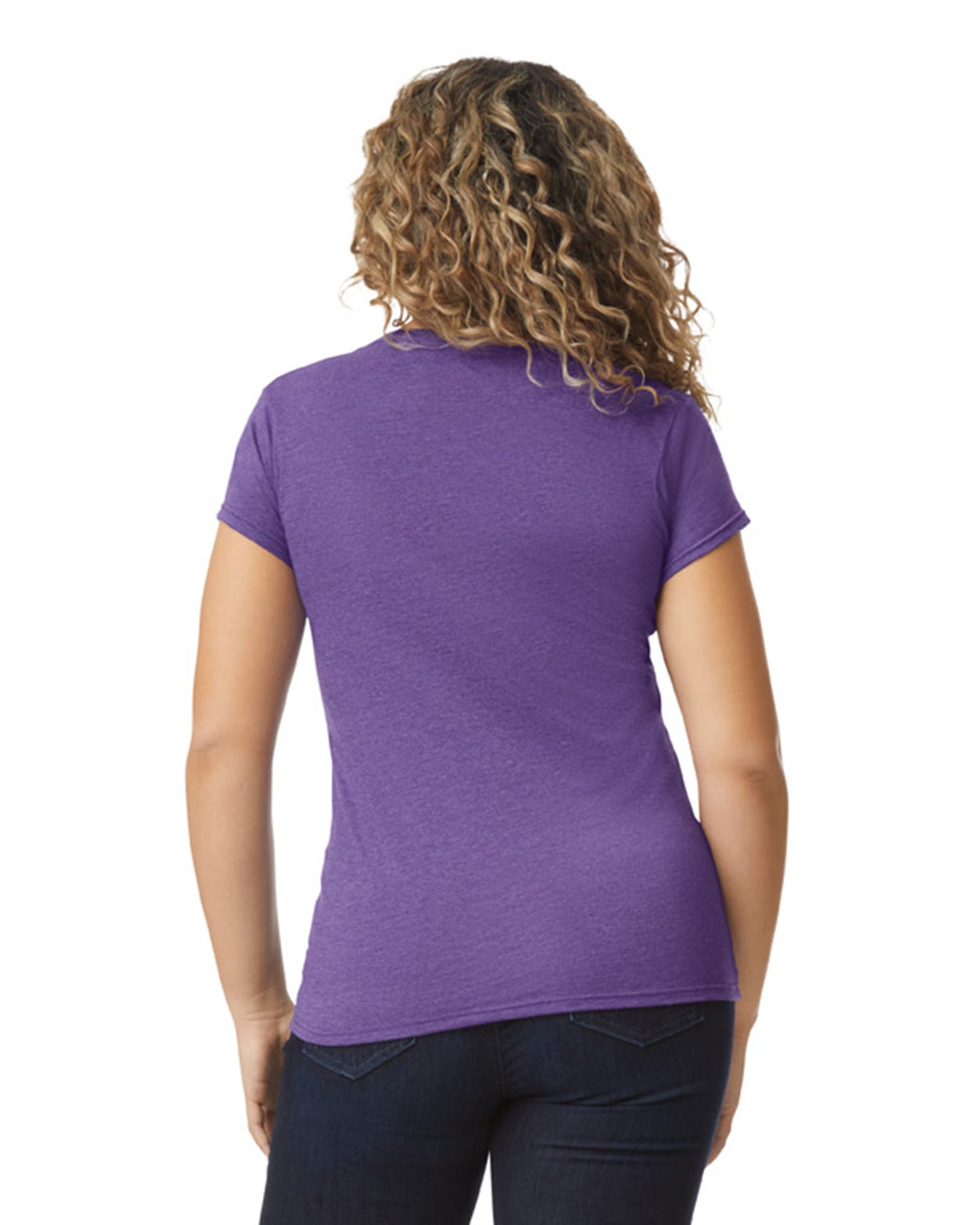 Women's SoftStyle® Fitted V-Neck T-Shirt - Heather Purple