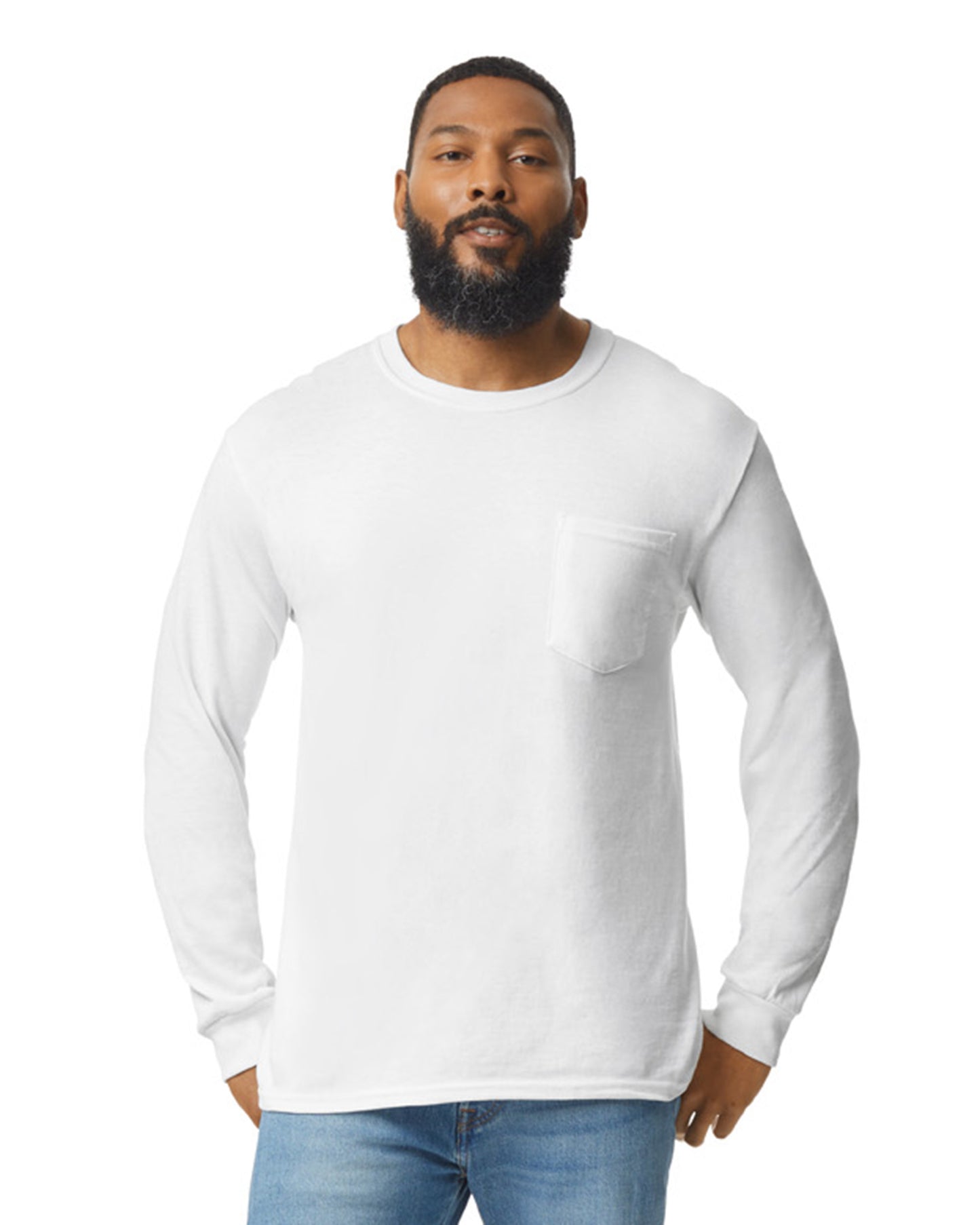 Unisex Ultra Cotton® Long-Sleeve Pocket T-Shirt - White