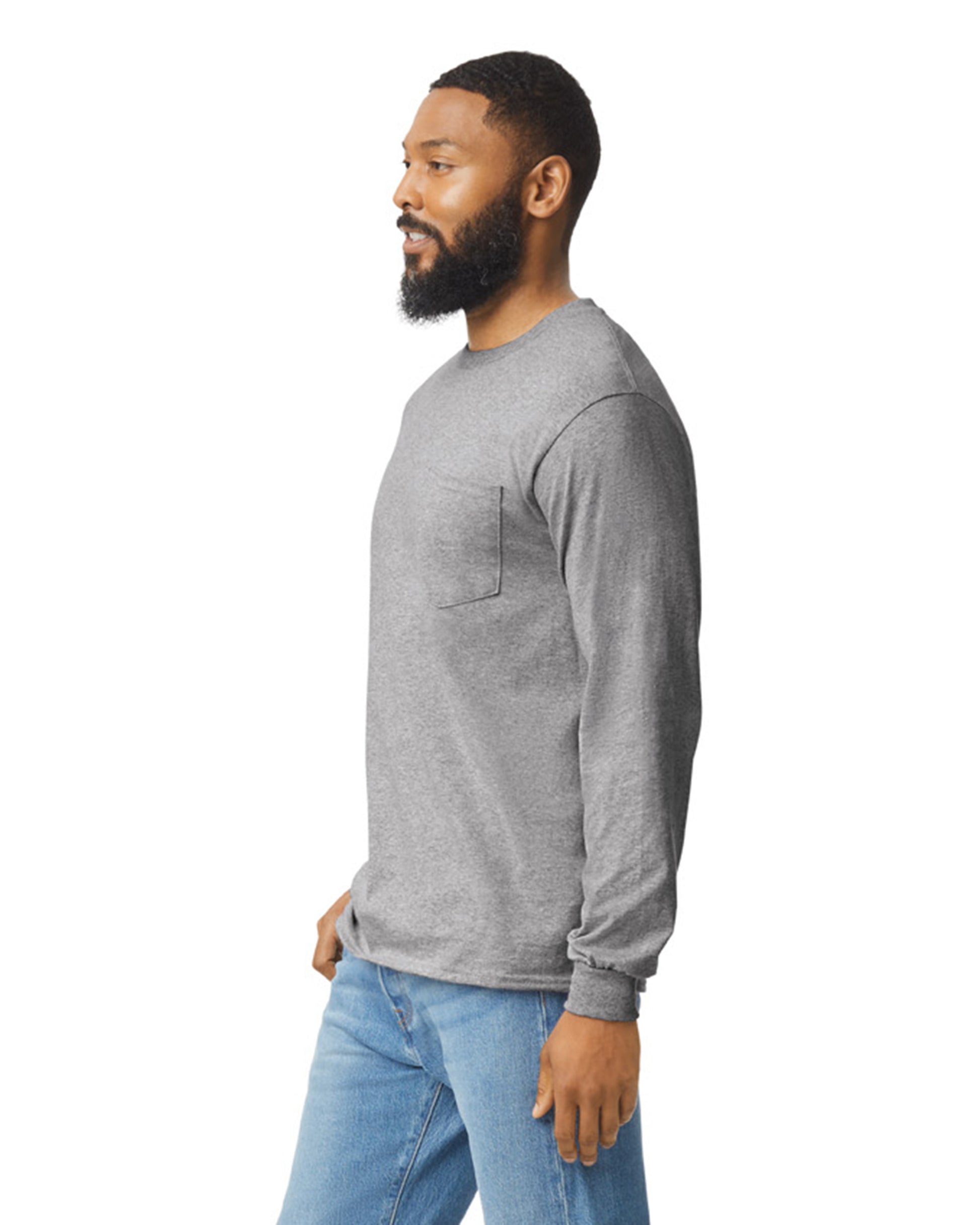 Unisex Ultra Cotton® Long-Sleeve Pocket T-Shirt - Sport Gray