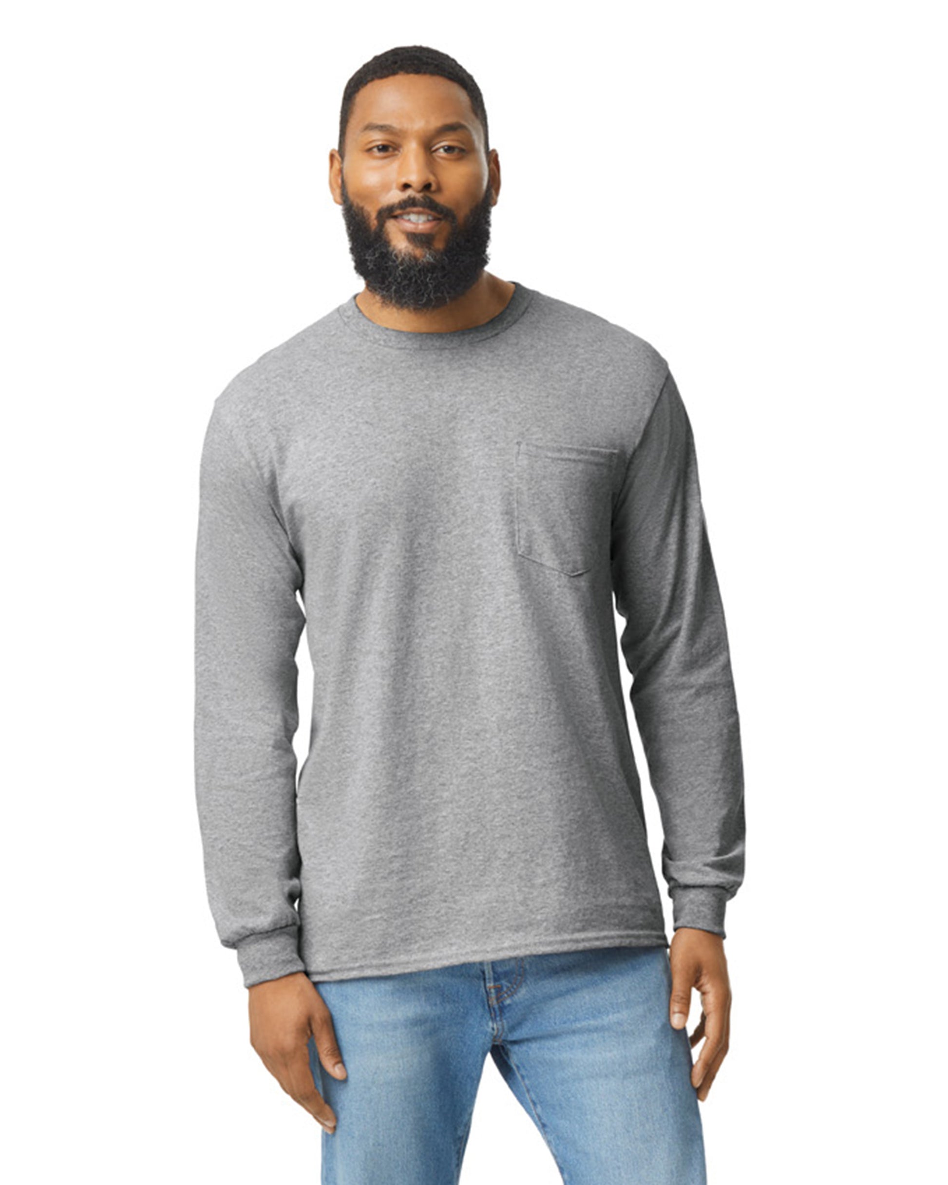 Unisex Ultra Cotton® Long-Sleeve Pocket T-Shirt - Sport Gray