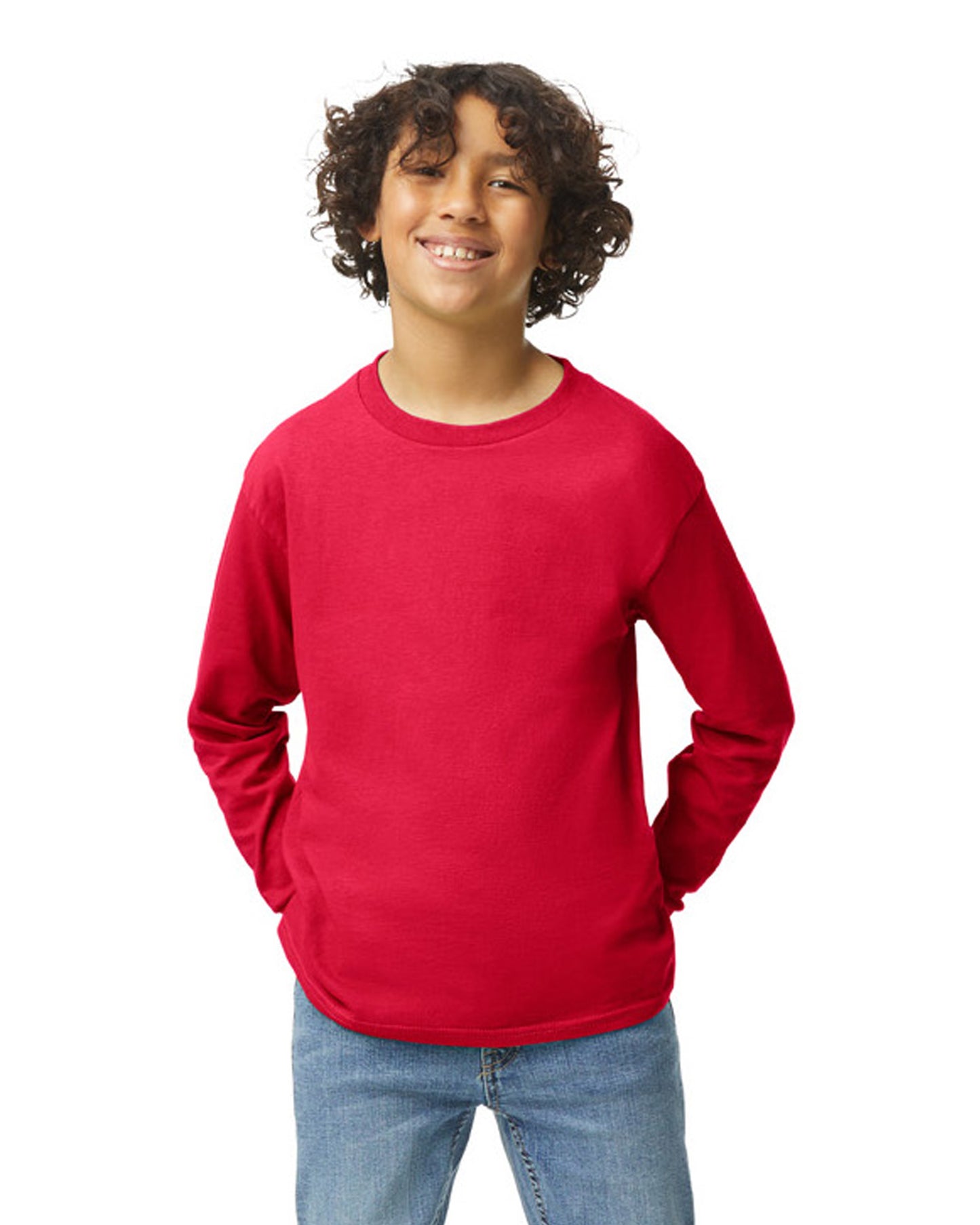 Youth Heavy Cotton™ Long-Sleeve T-Shirt - Red