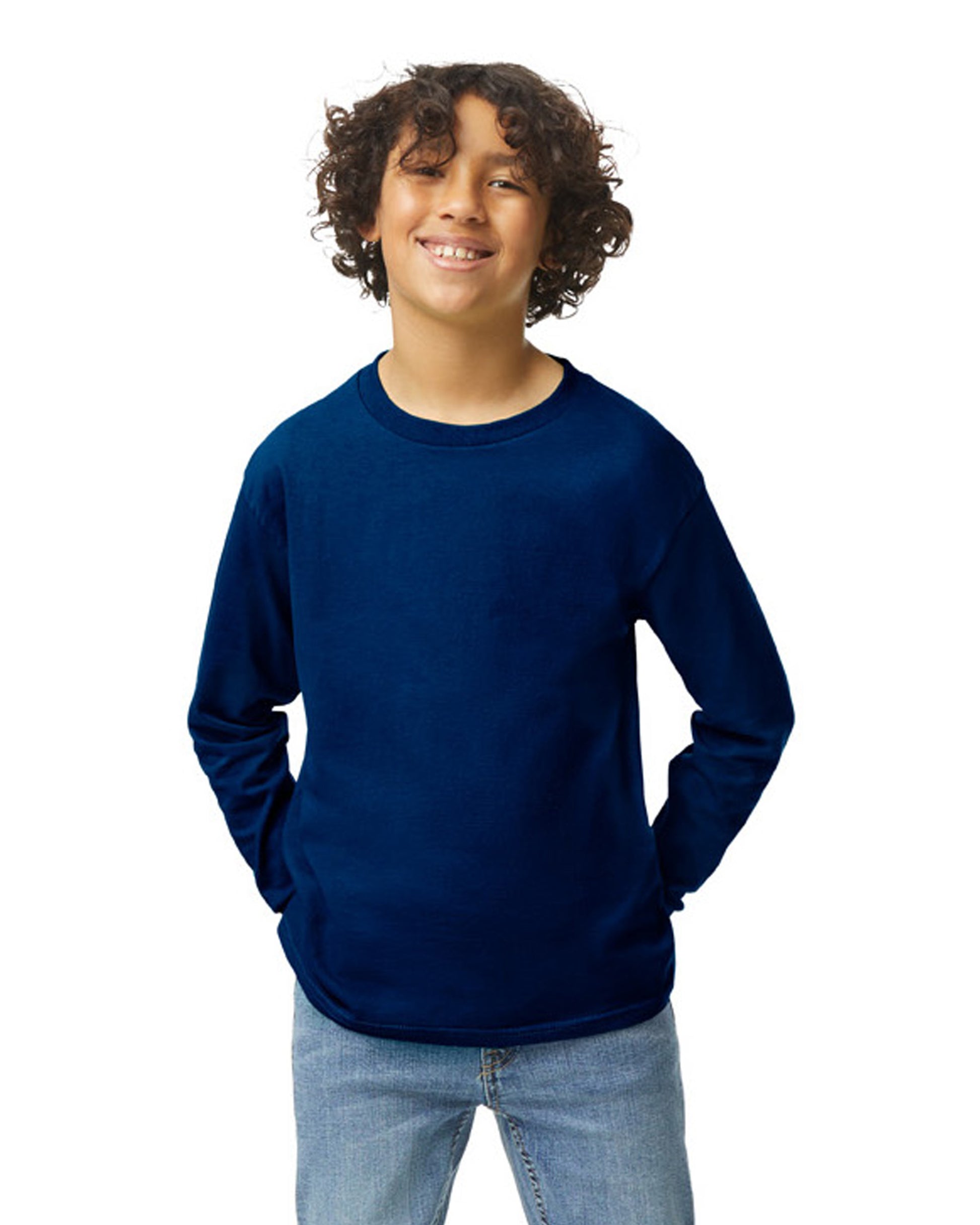 Youth Heavy Cotton™ Long-Sleeve T-Shirt - Navy